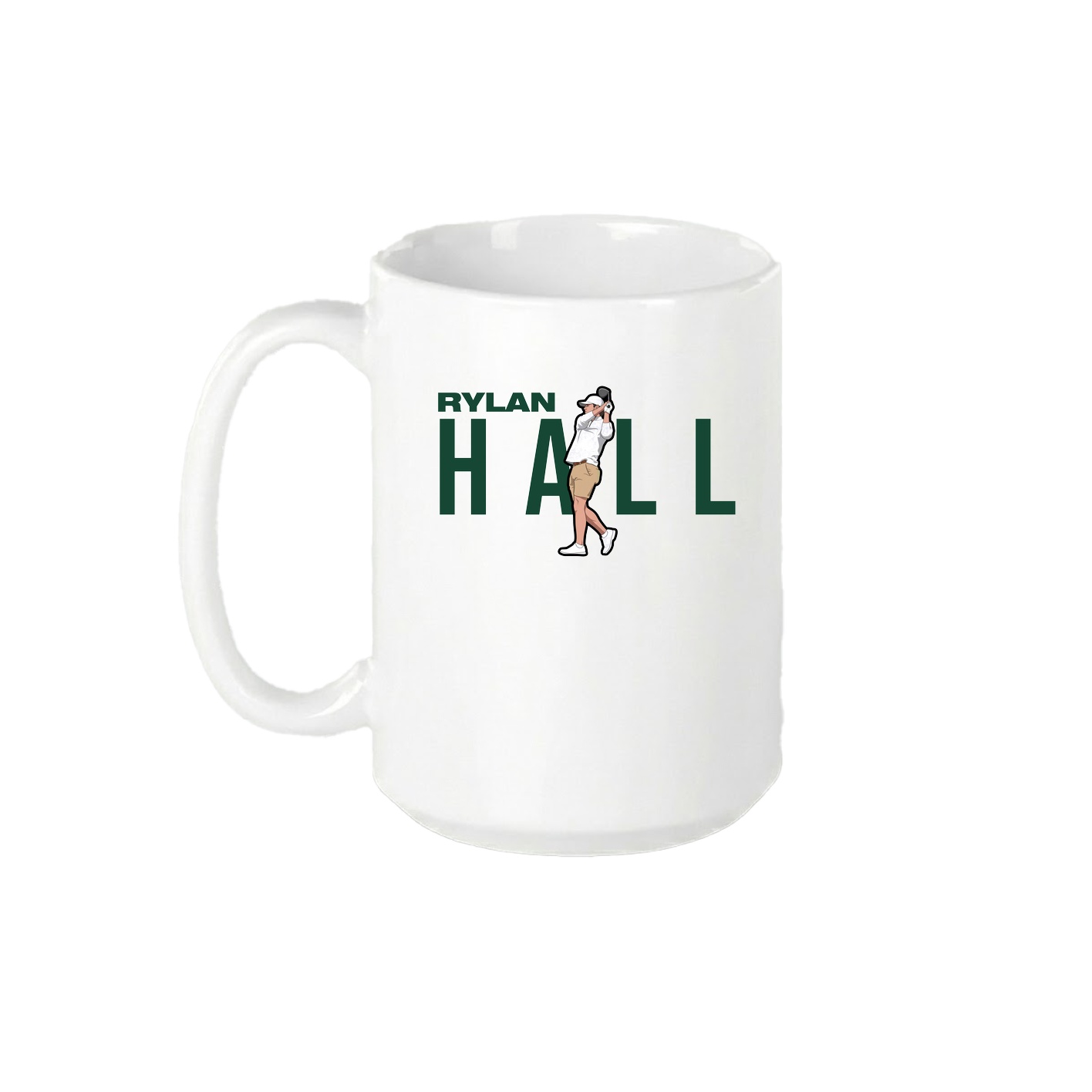 15oz Coffee Mug — Player Name in White