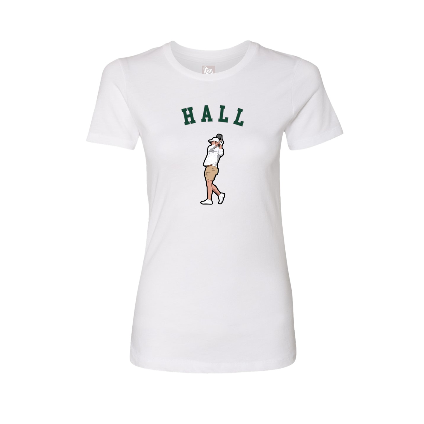 Fitted Women's Tee — Shirsey Arch in White