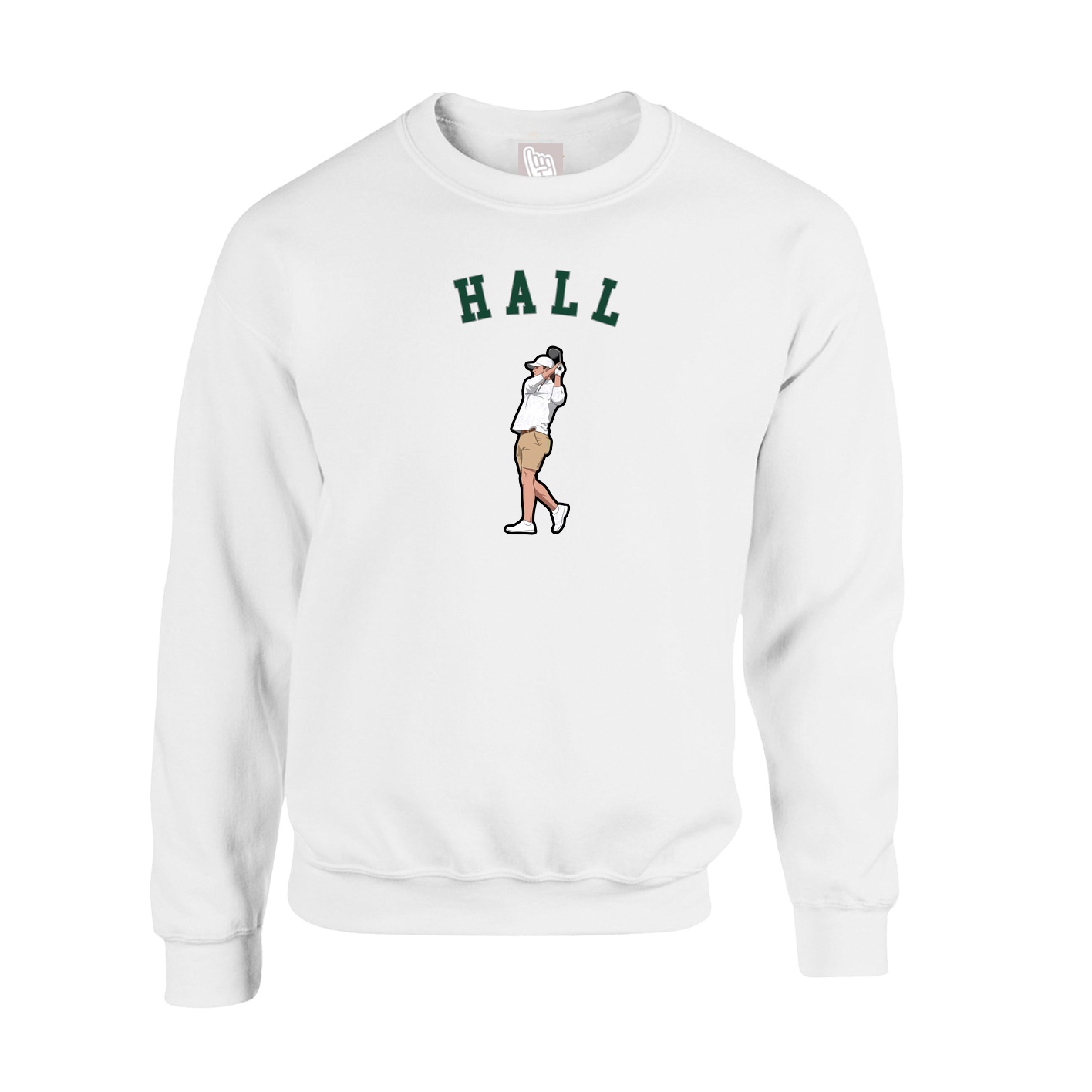 Fleece Crew — Shirsey Arch in White