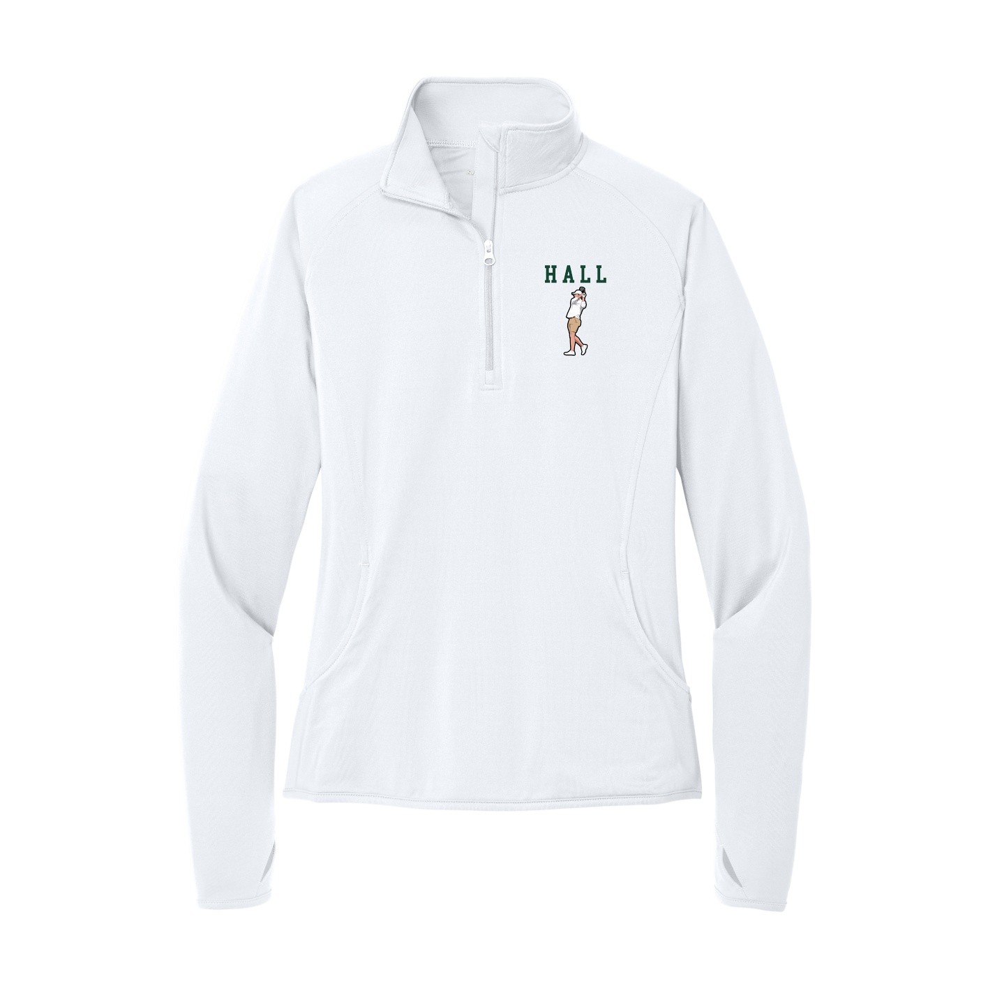Women's Q-Zip Pullover — Shirsey in White