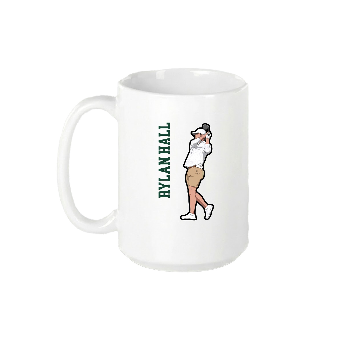 15oz Coffee Mug — Name Vertical in White