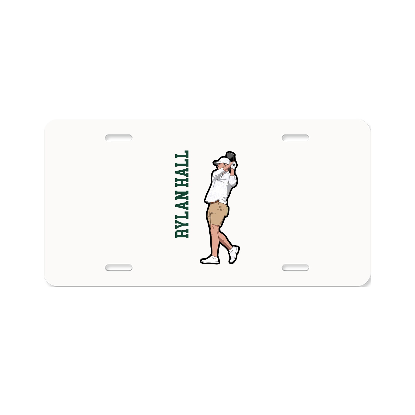 License Plate — Name Vertical in Classic