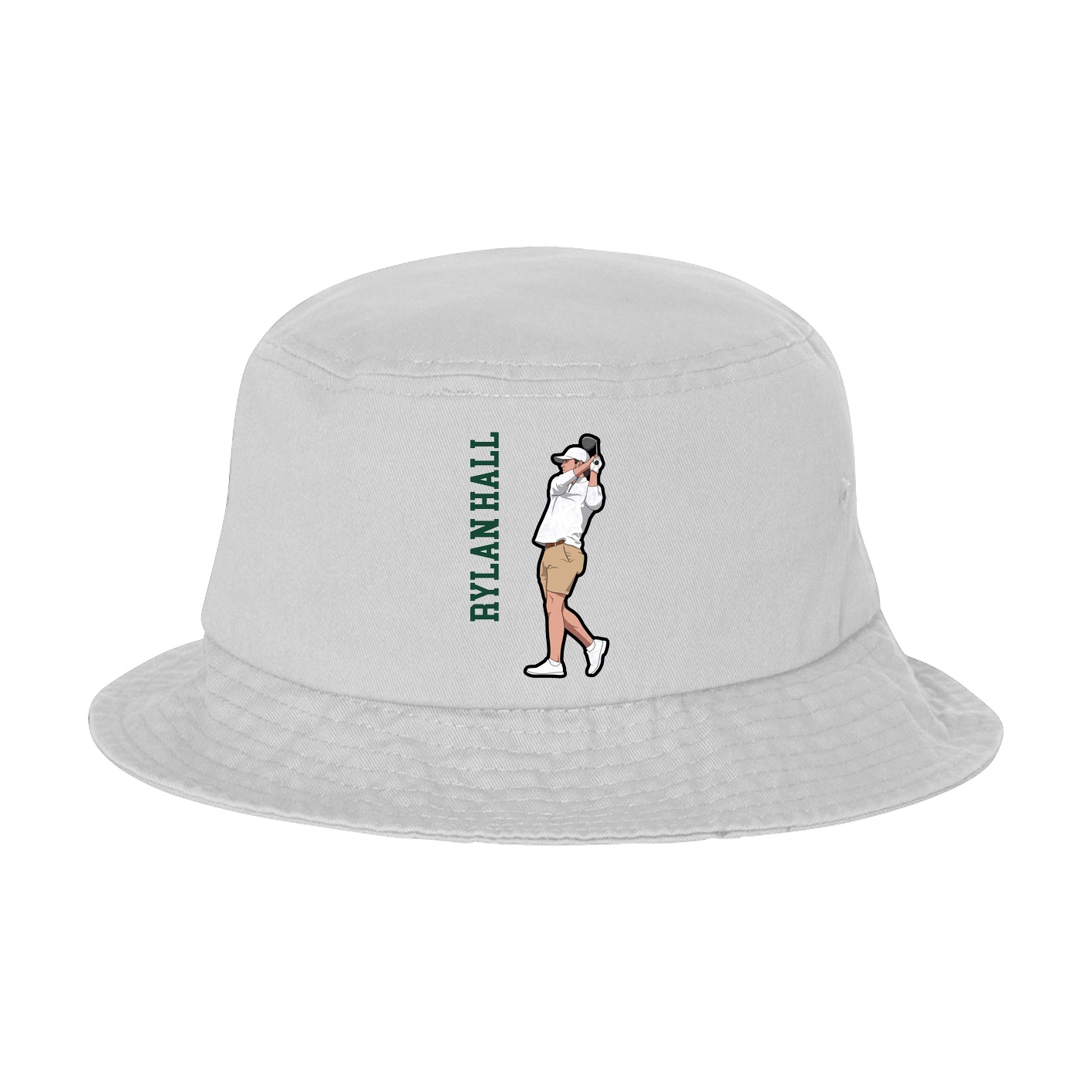 Bucket Cap — Name Vertical in White