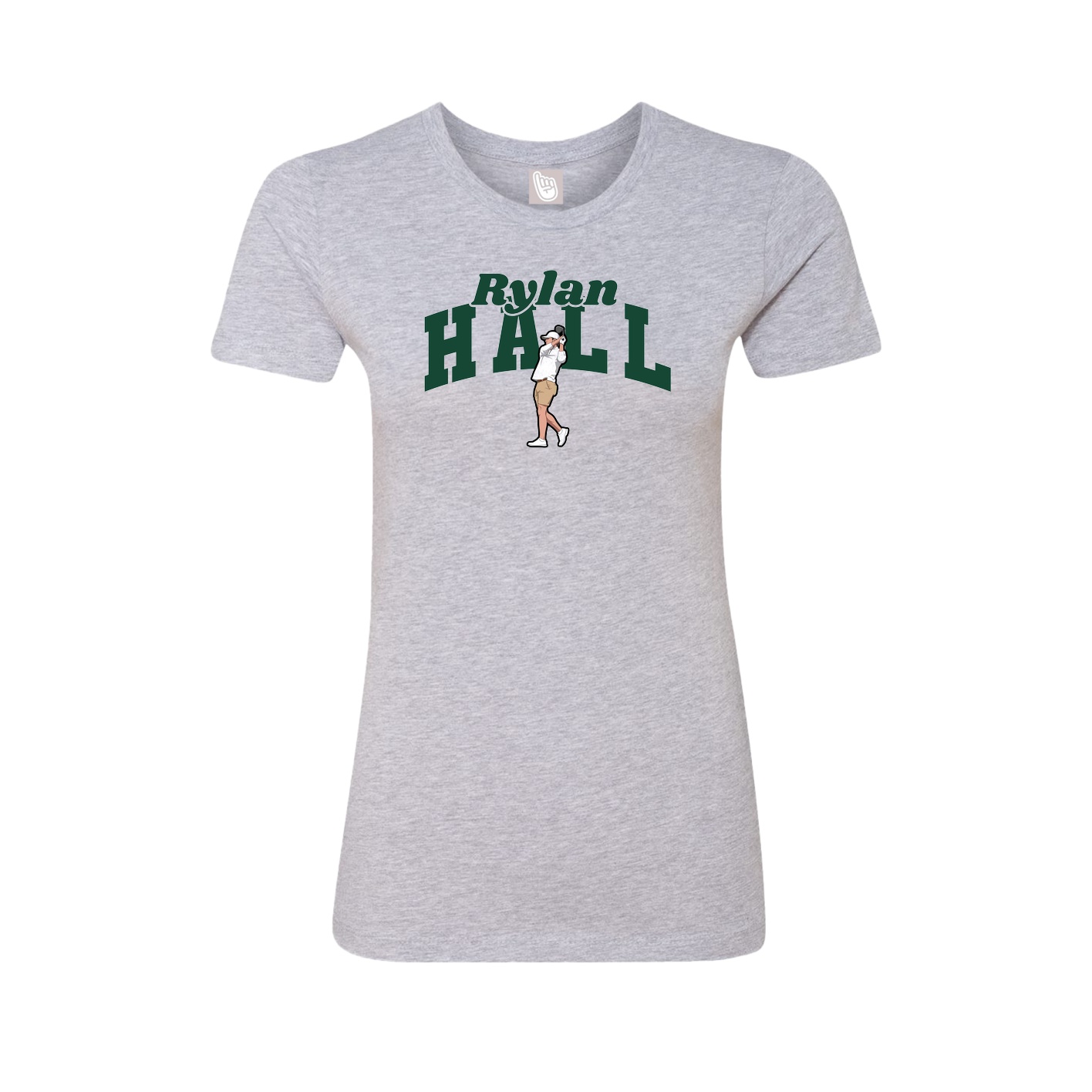 Fitted Women's Tee — Signature Arch in Grey