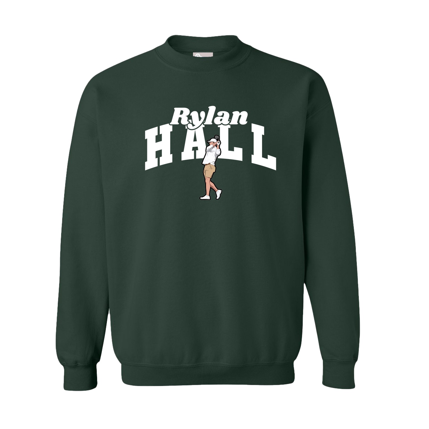 Fleece Crew — Signature Arch in Green