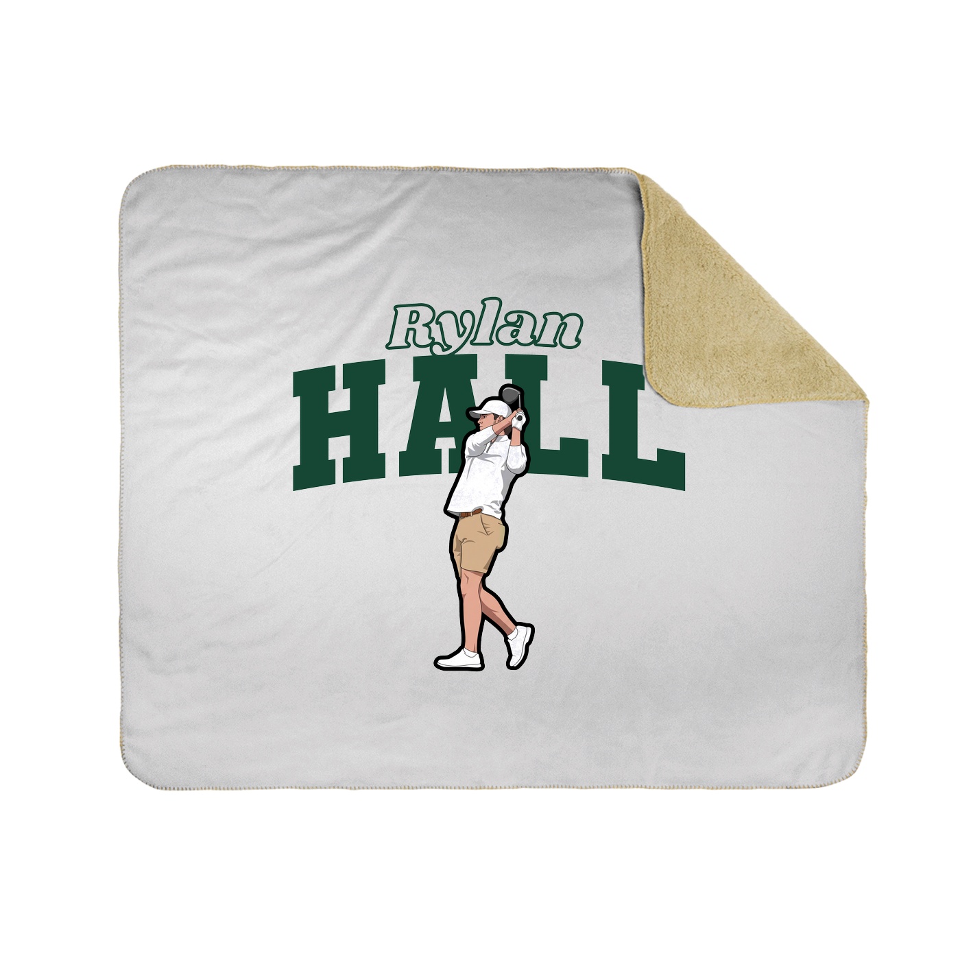 Throw Blanket — Name Arch in White
