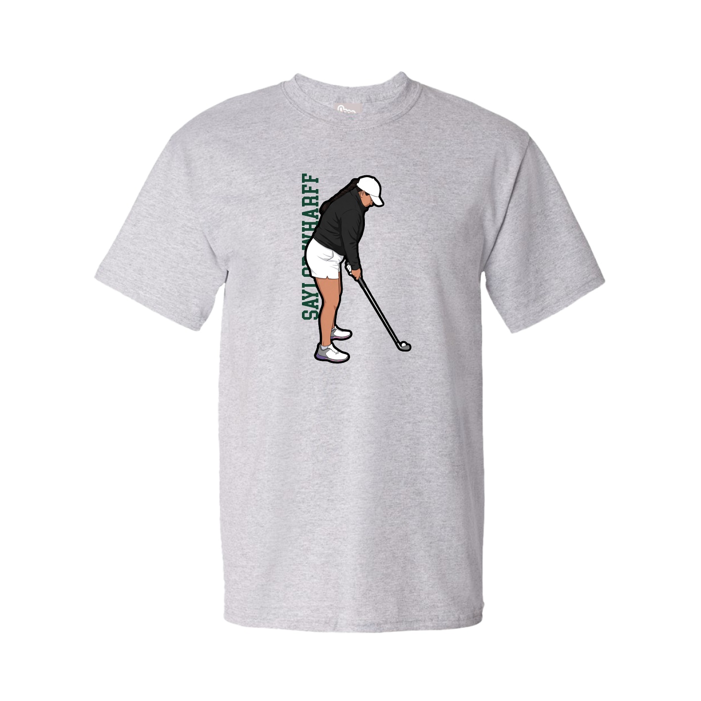 Youth Tee — Name Vertical in Grey