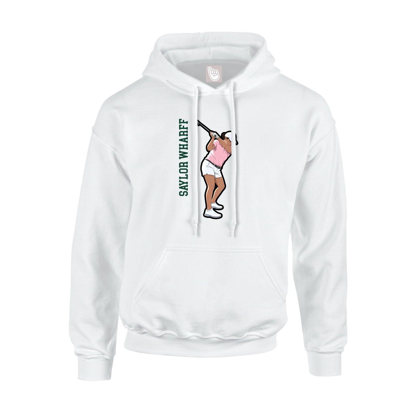 Youth Hoodie — Name Vertical in White