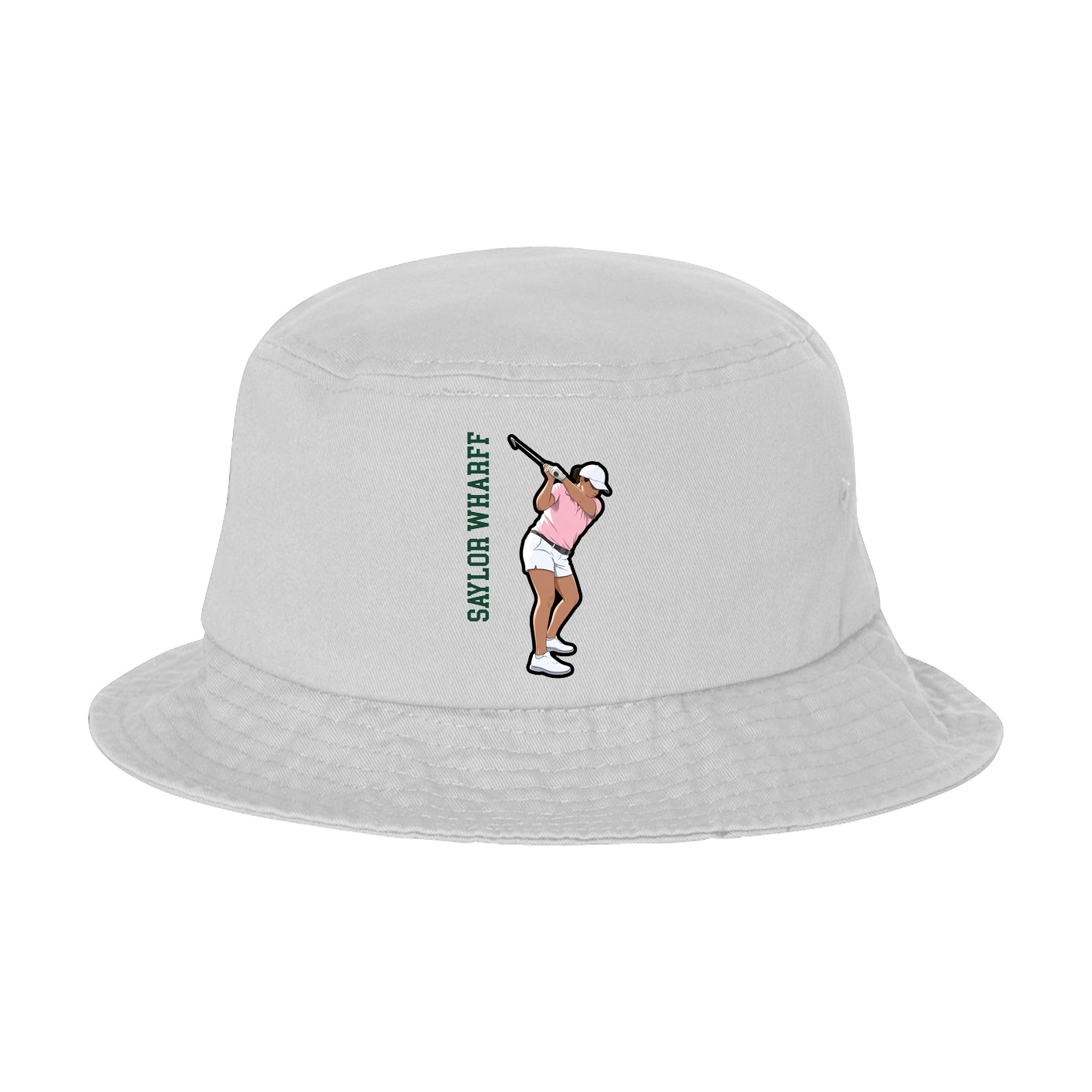 Bucket Cap — Name Vertical in White