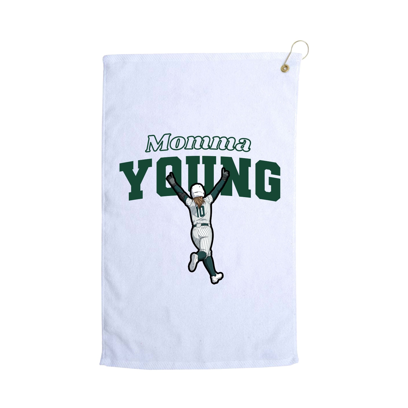 Golf Towel — Mothers Day Block in White