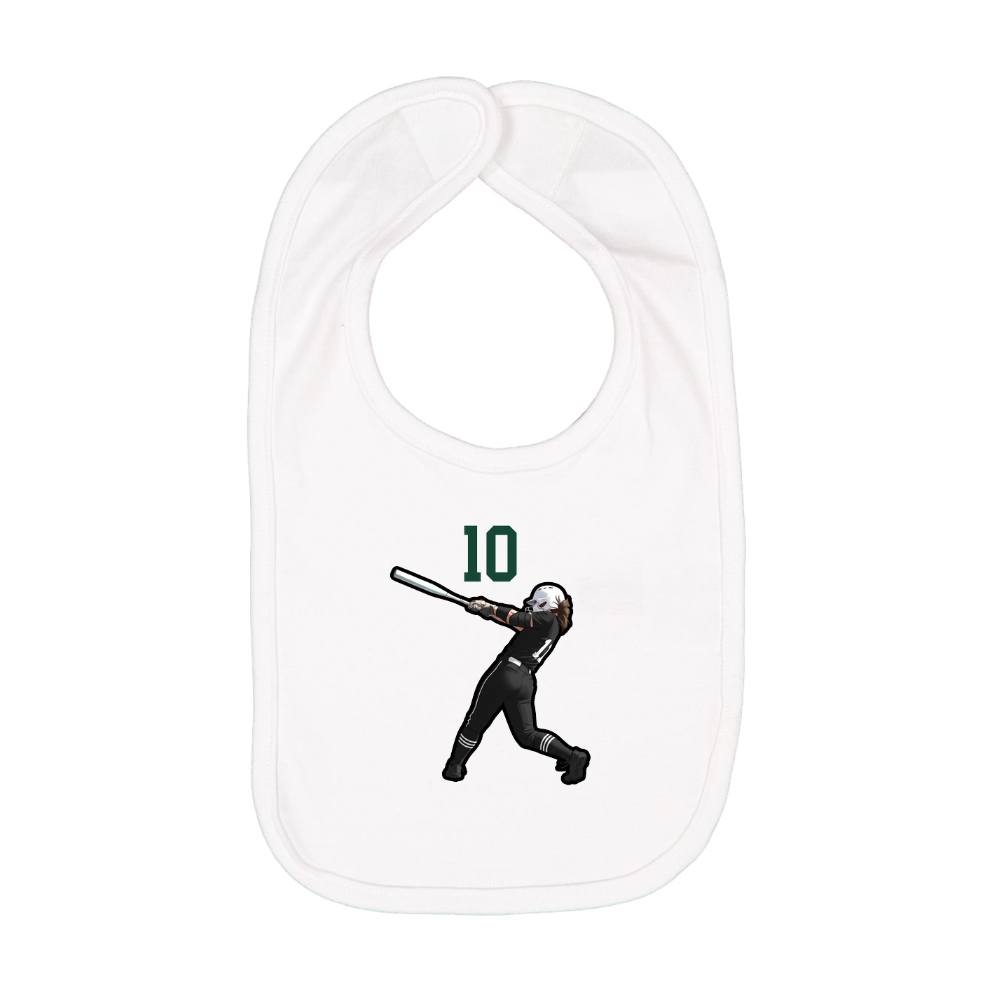 Infant Bib — Number Top in White