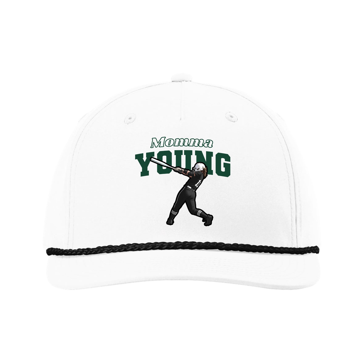 Five-Panel Classic Rope Cap — Mothers Day Block in White