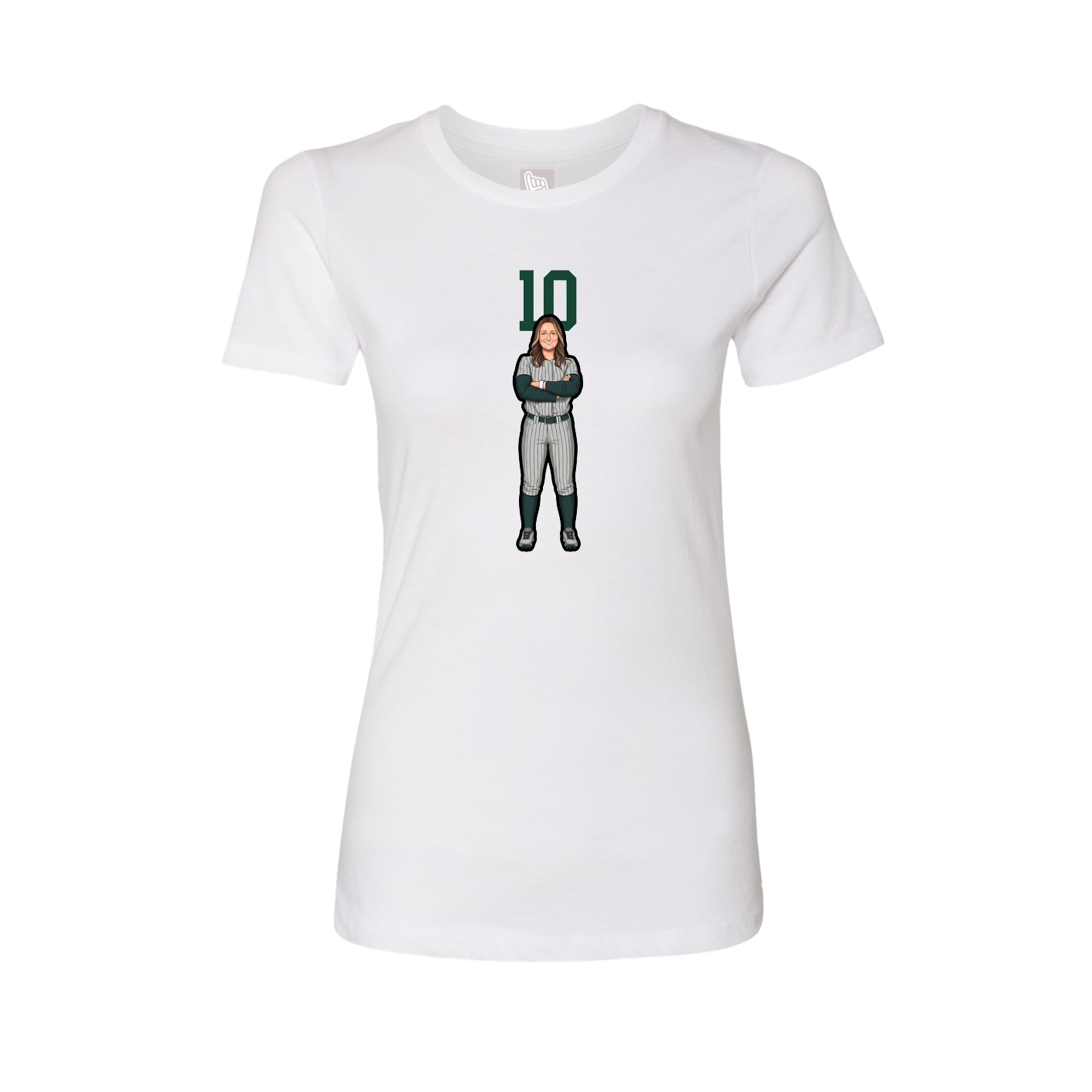 Womens Tee — Number Top in White