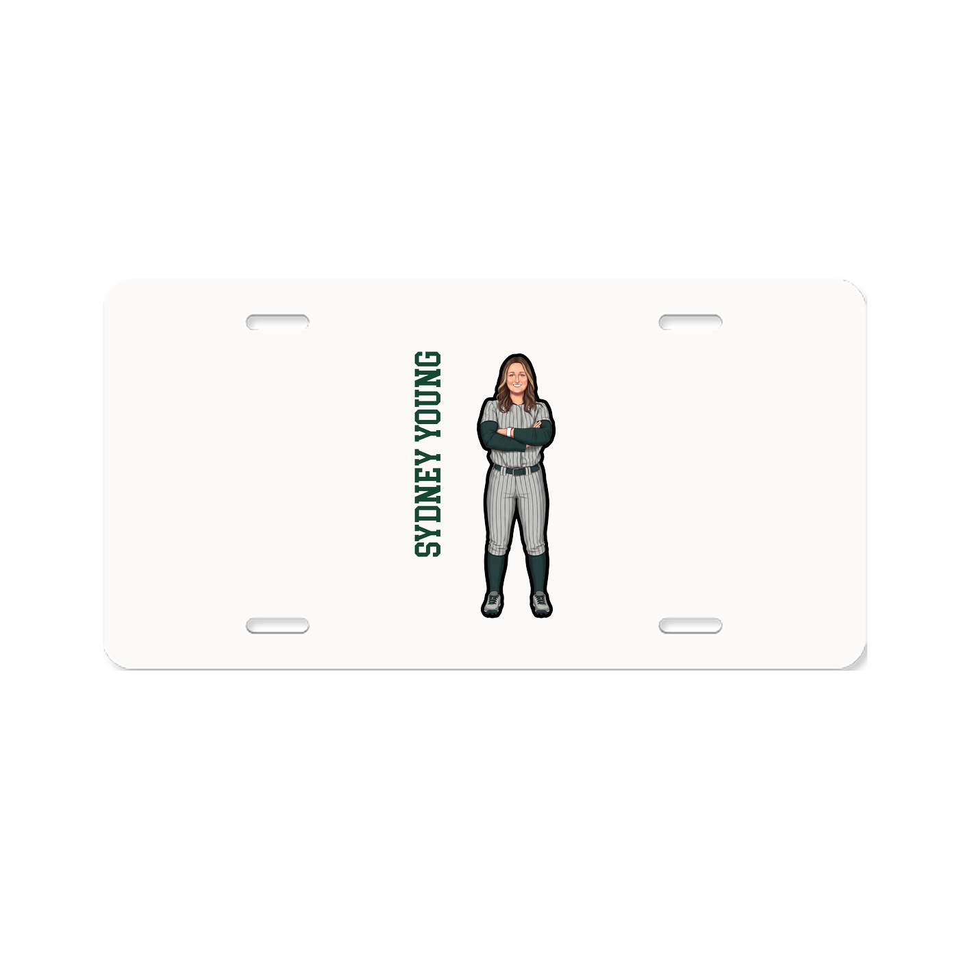 License Plate — Name Vertical in Classic