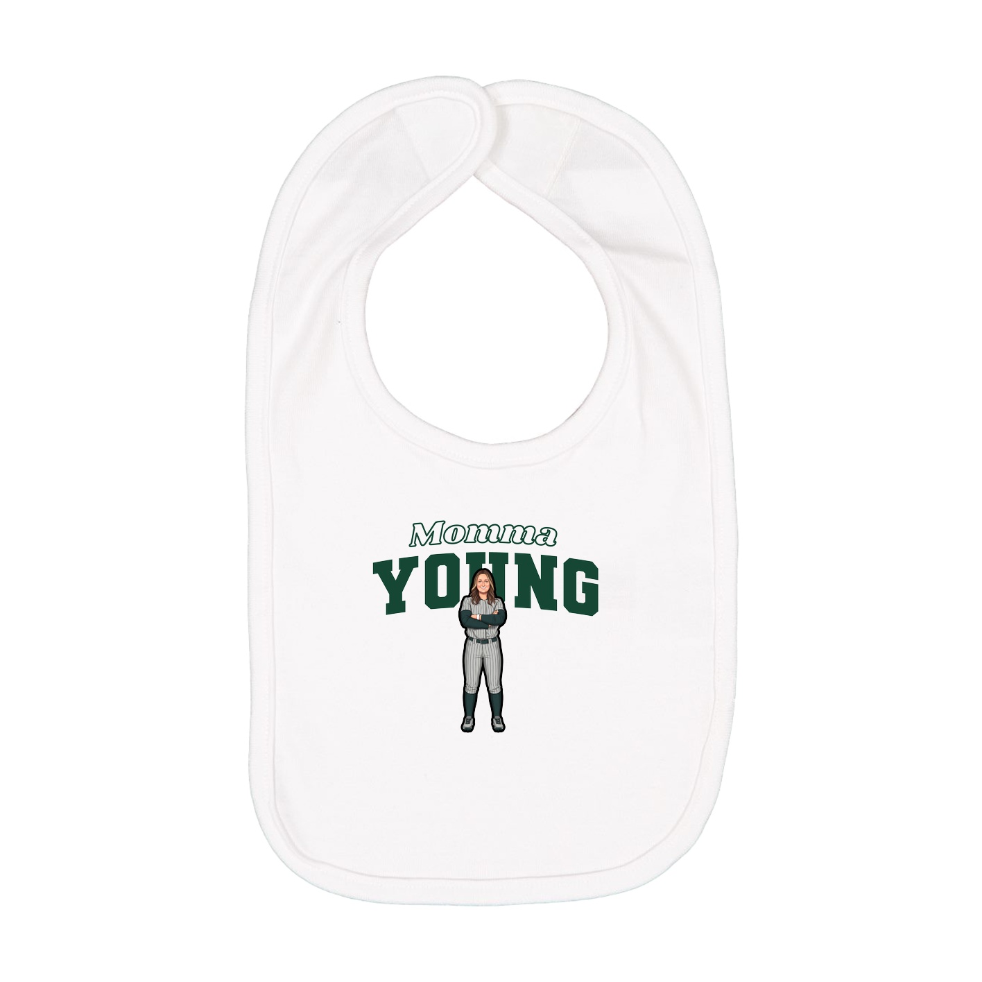 Infant Bib — Mothers Day Block in White