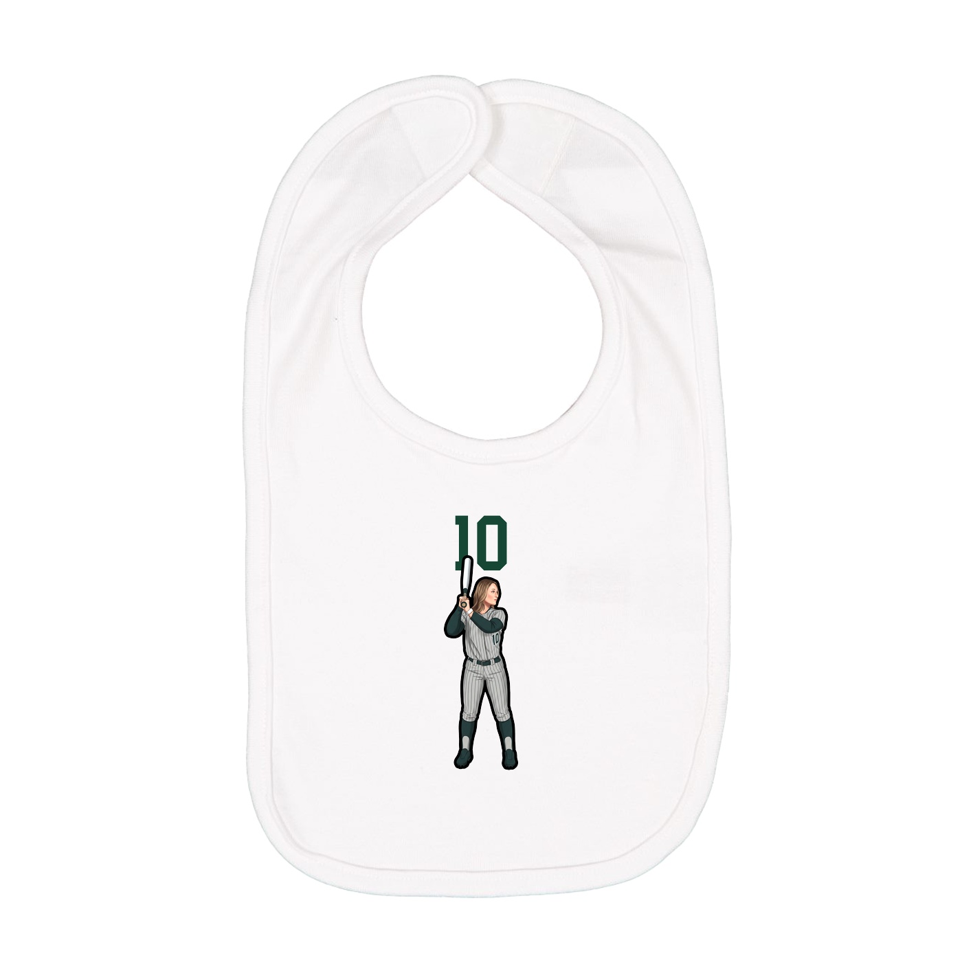 Infant Bib — Number Top in White