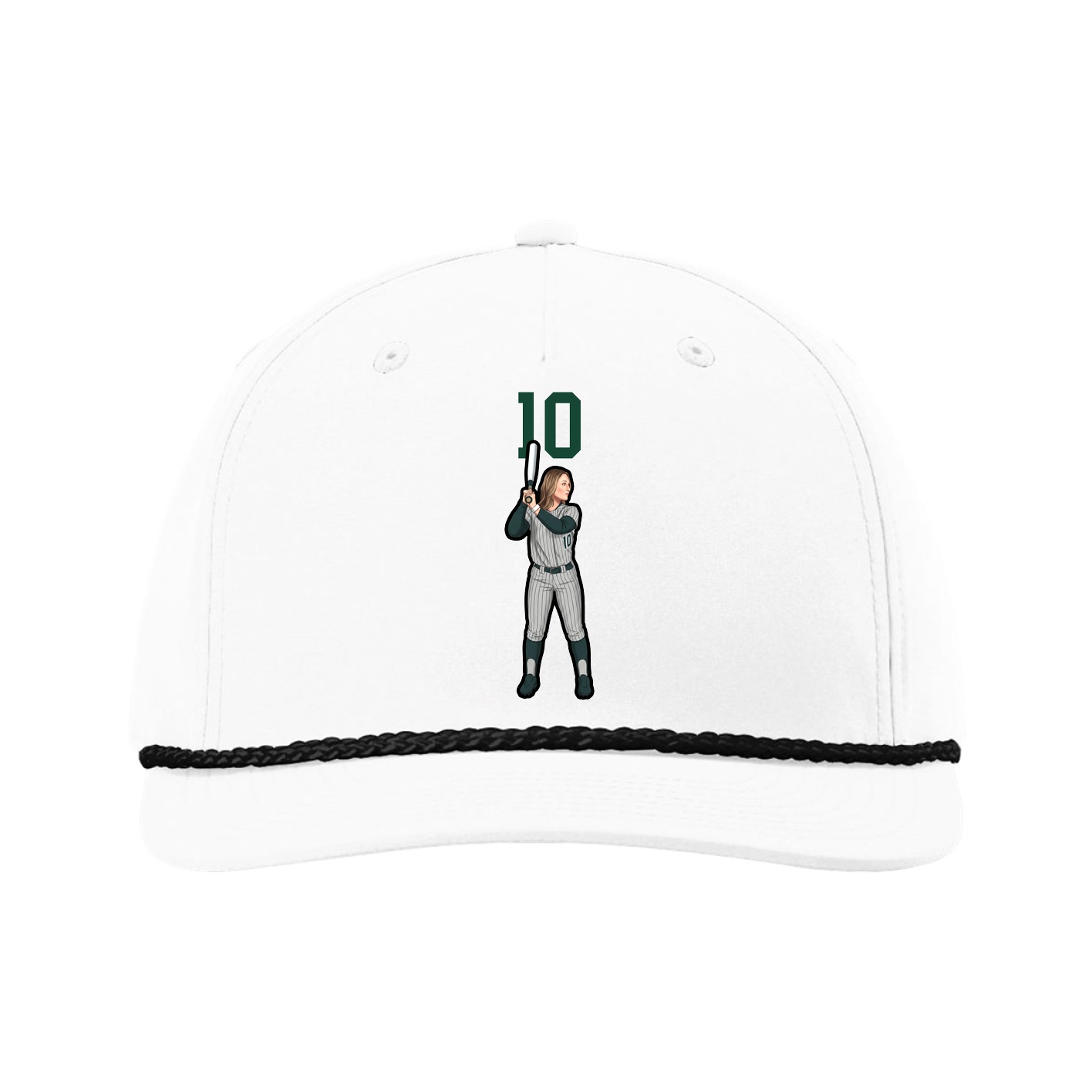 Five-Panel Classic Rope Cap — Number Top in White
