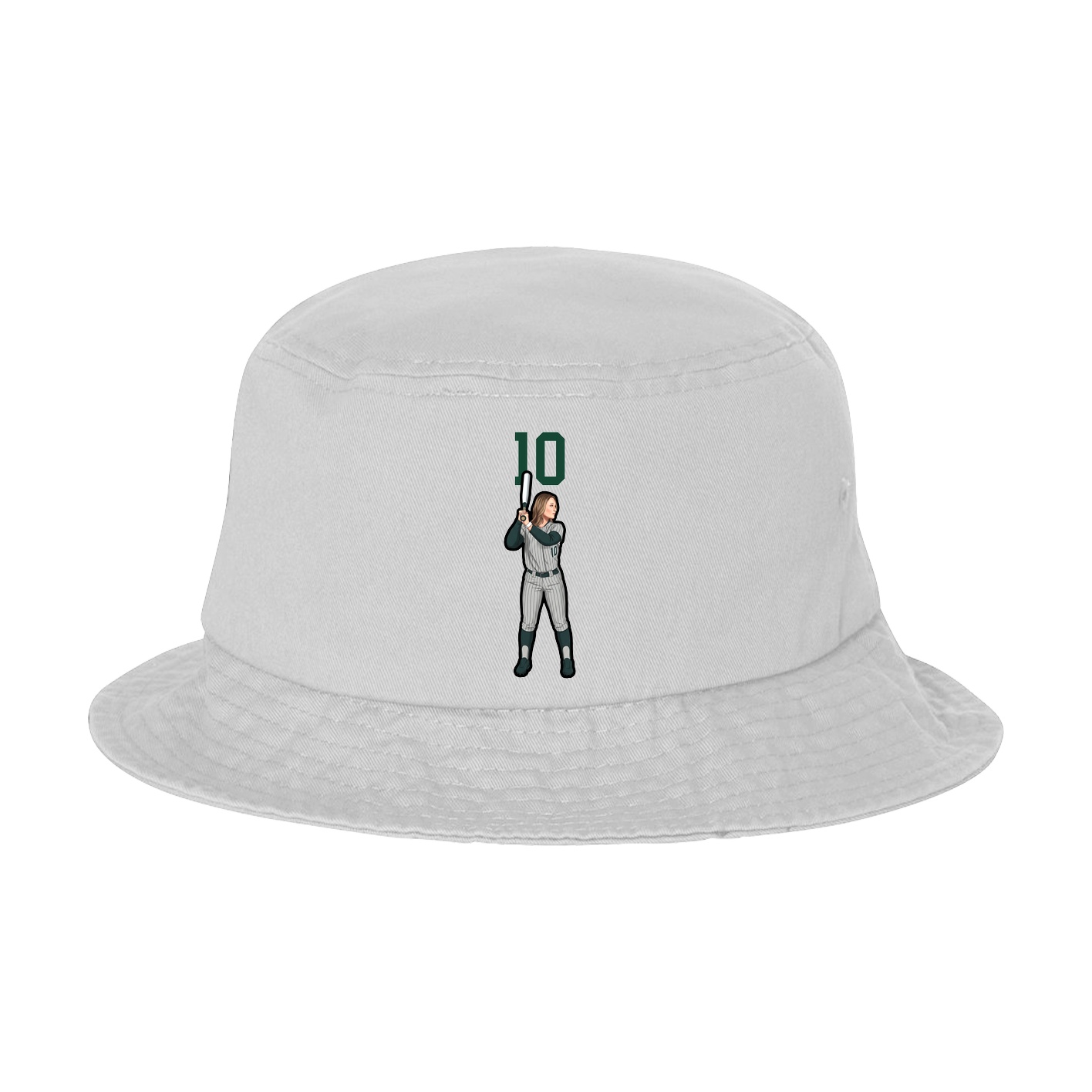 Bucket Cap — Number Top in White