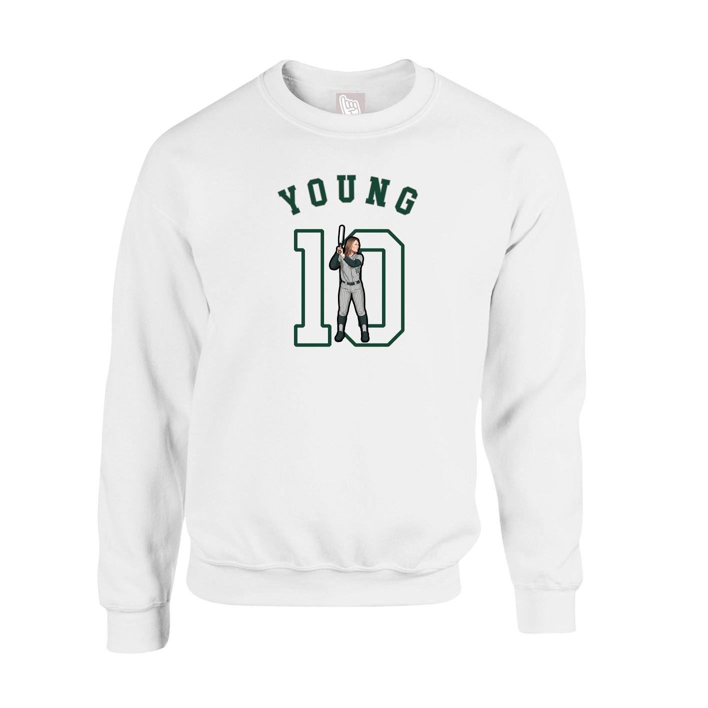 Fleece Crew — Shirsey Arch in White