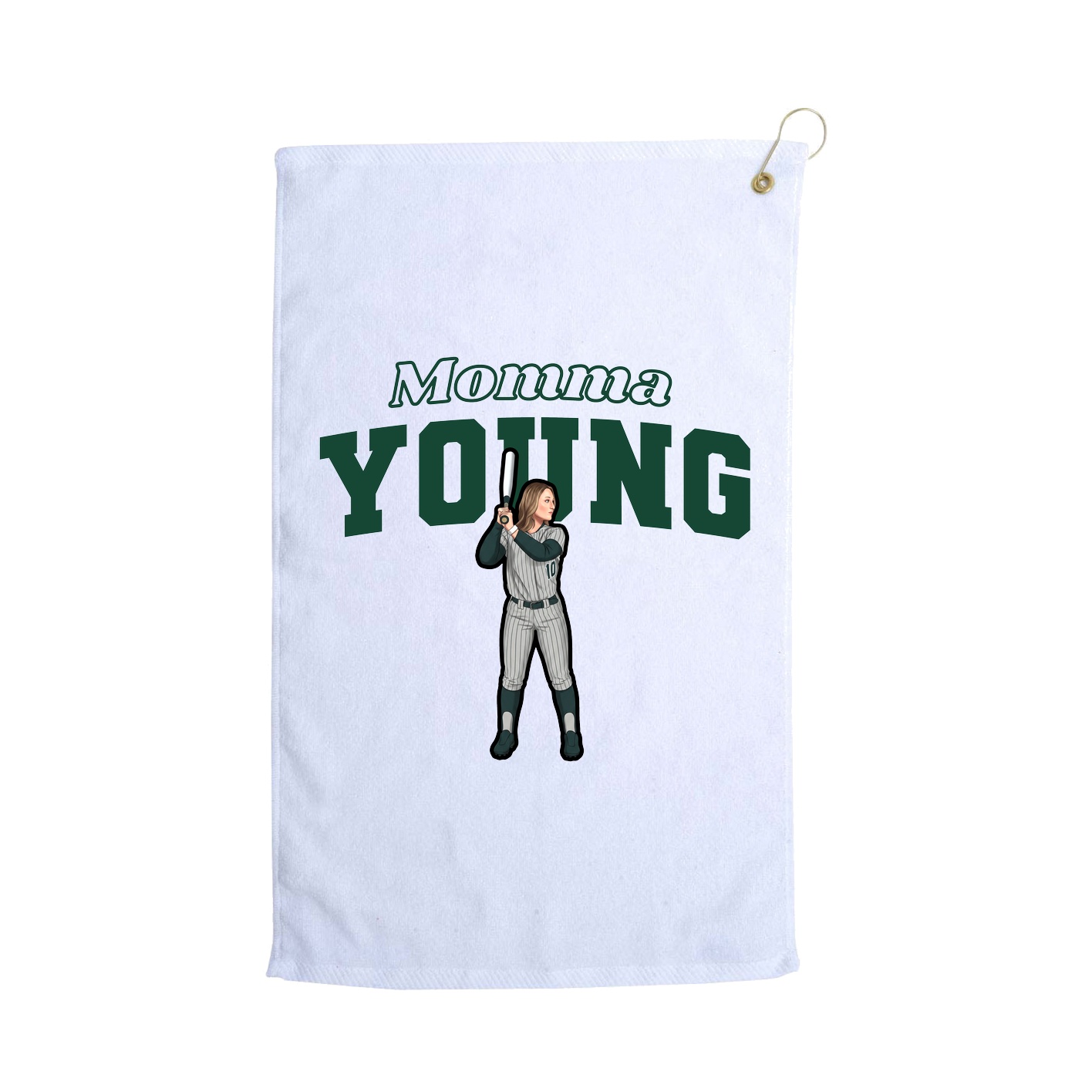 Golf Towel — Mothers Day Block in White