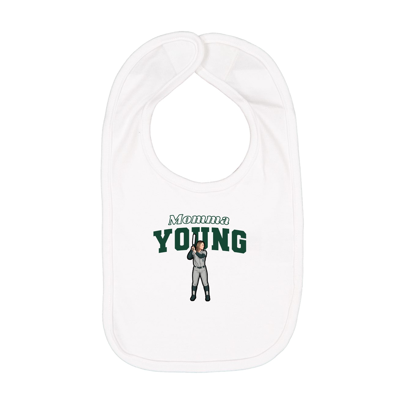 Infant Bib — Mothers Day Block in White