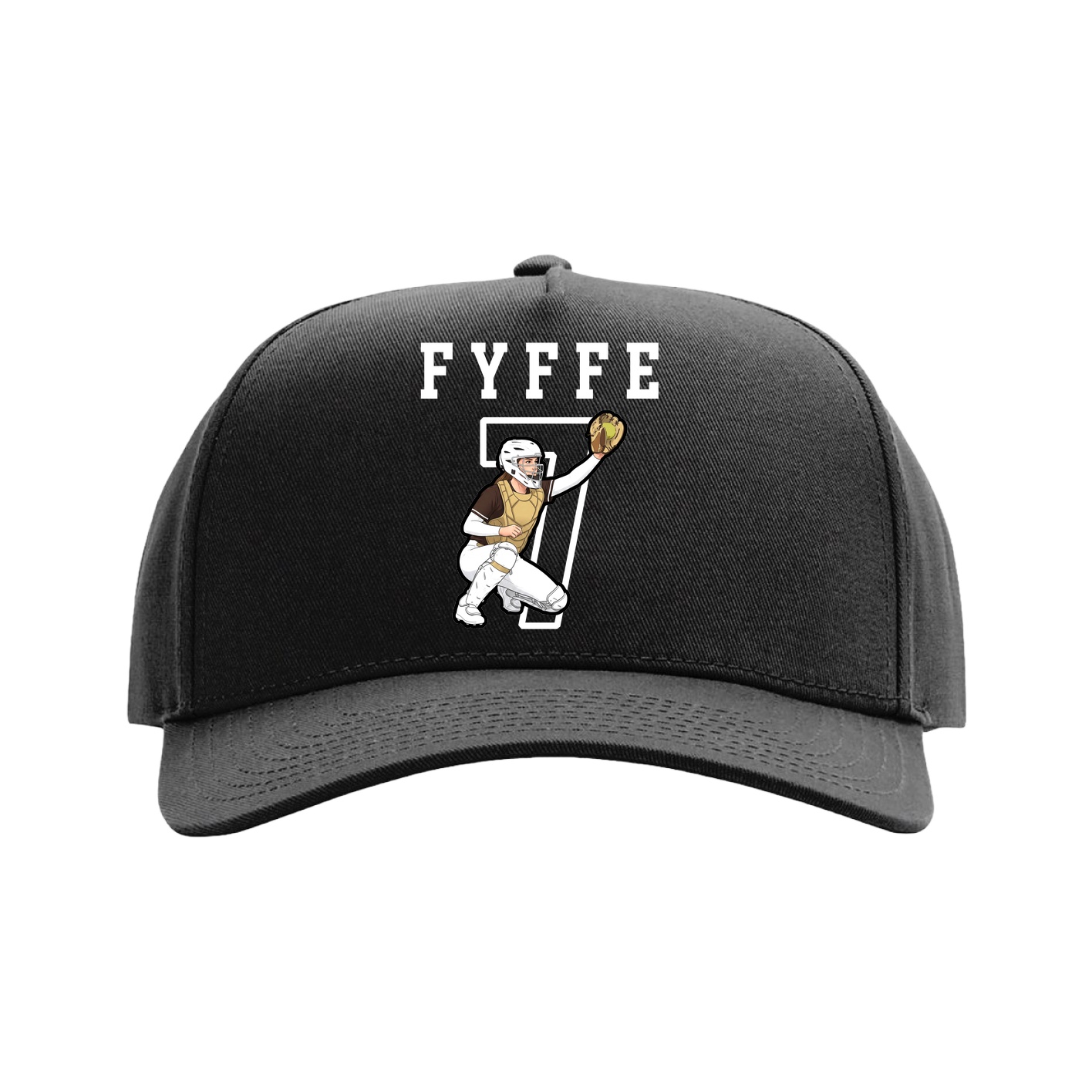 Full Fabric Five-Panel Champ Cap — Shirsey in Black