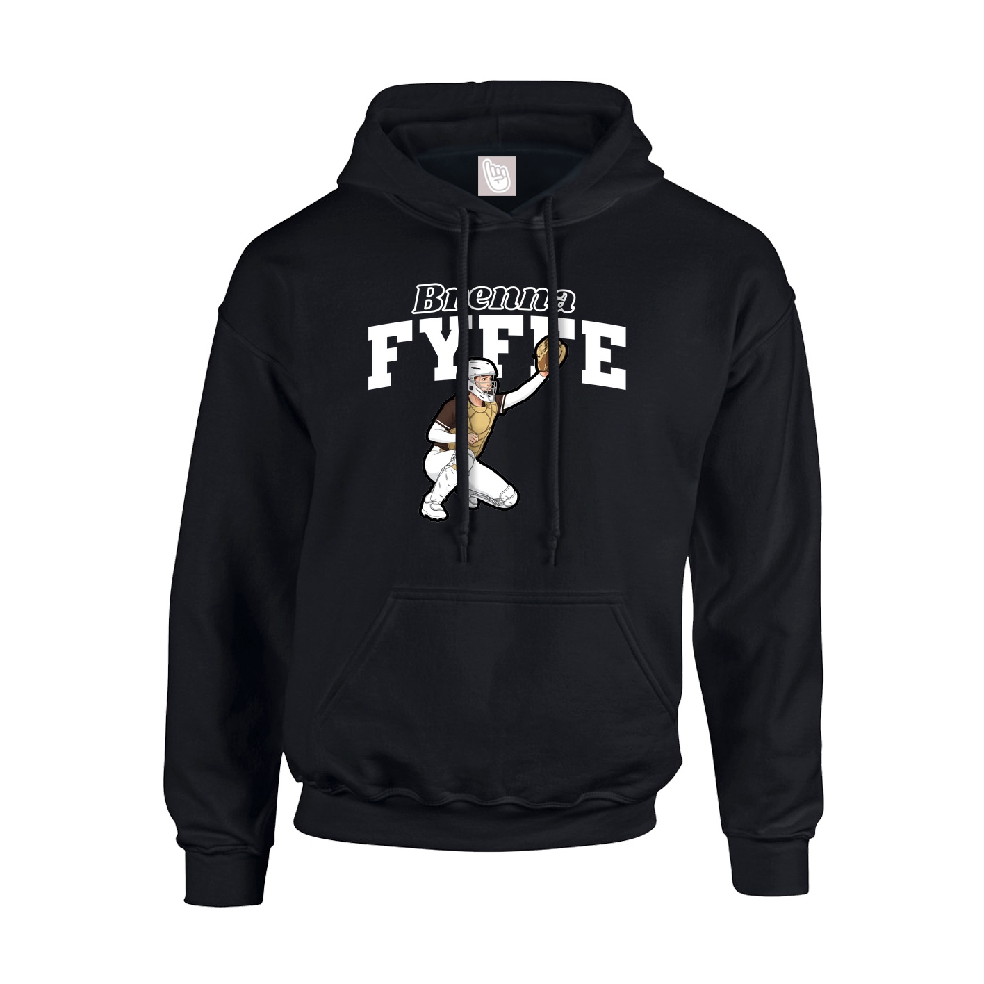 Youth Hoodie — Name Arch in Black