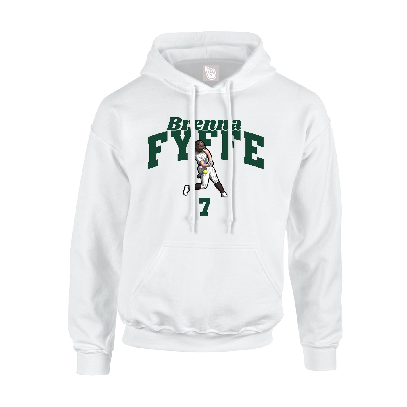 Youth Hoodie — Signature Arch in White