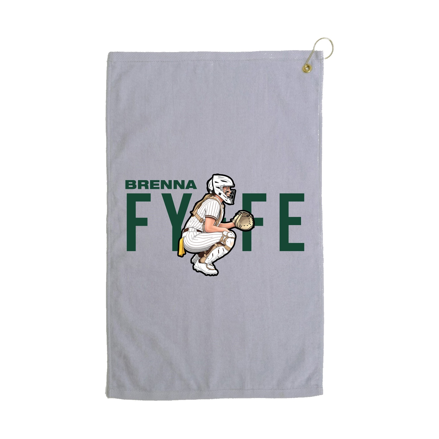 Golf Towel — Player Name in Grey