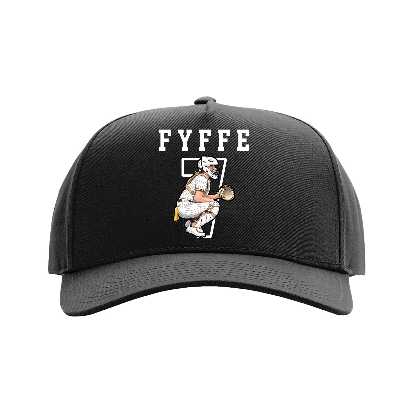 Full Fabric Five-Panel Champ Cap — Shirsey in Black