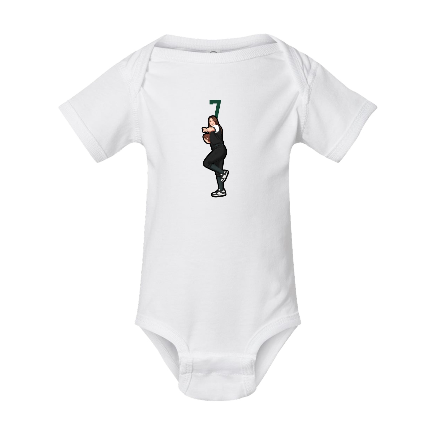 Baby Onesie — Number Top in White