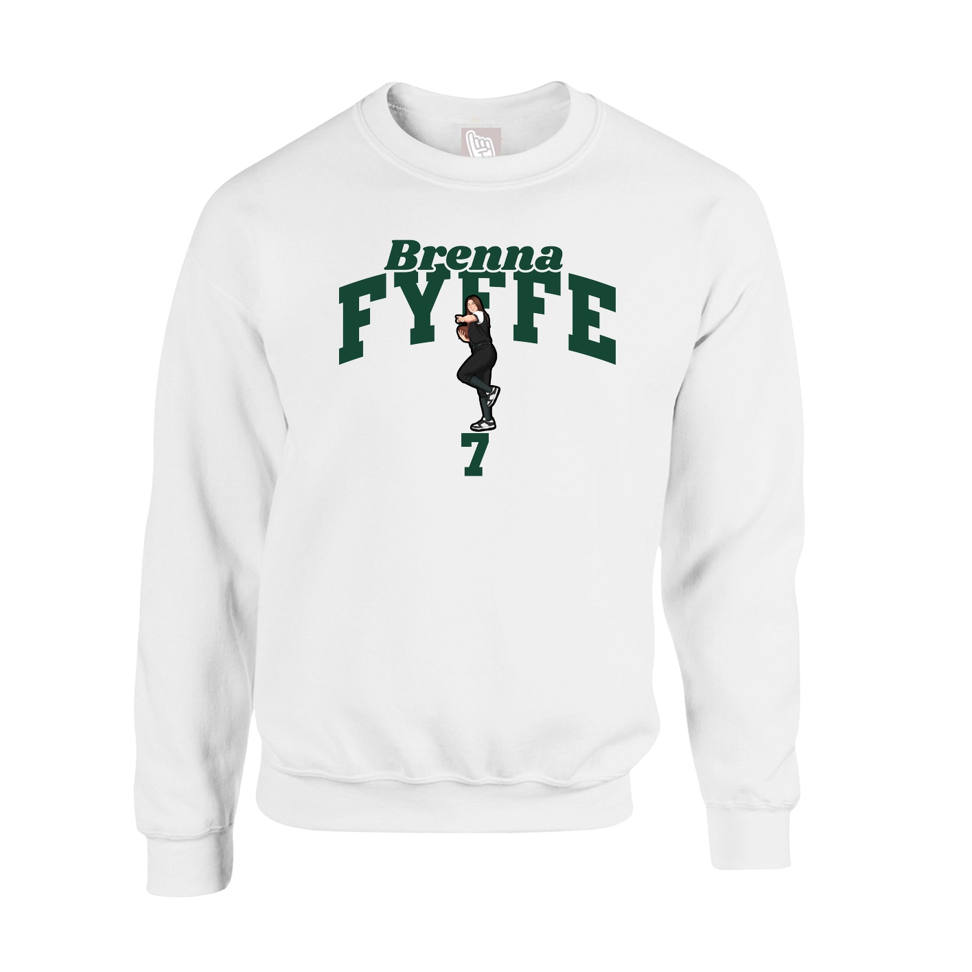 Fleece Crew — Signature Arch in White