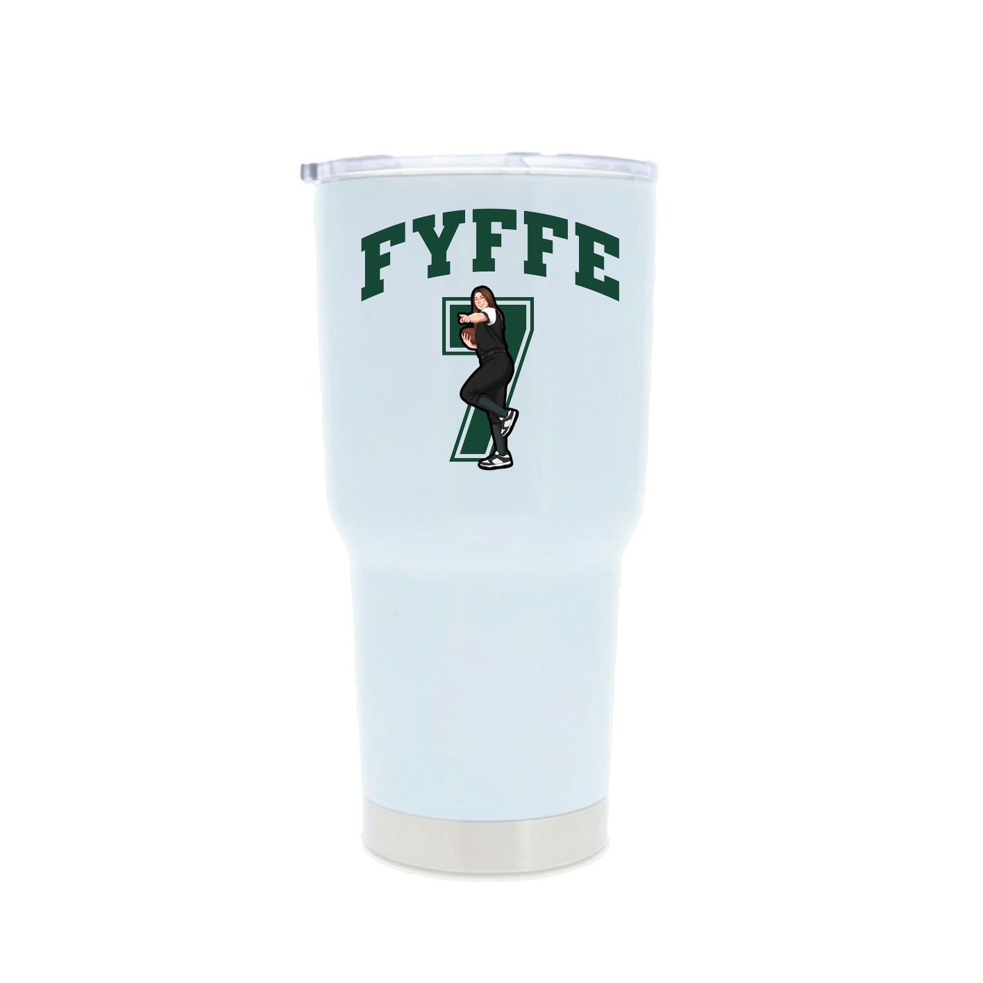 30oz Stainless Steel Tumbler — Number in White