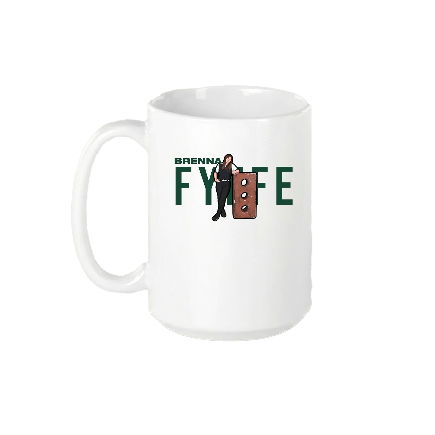 15oz Coffee Mug — Player Name in White