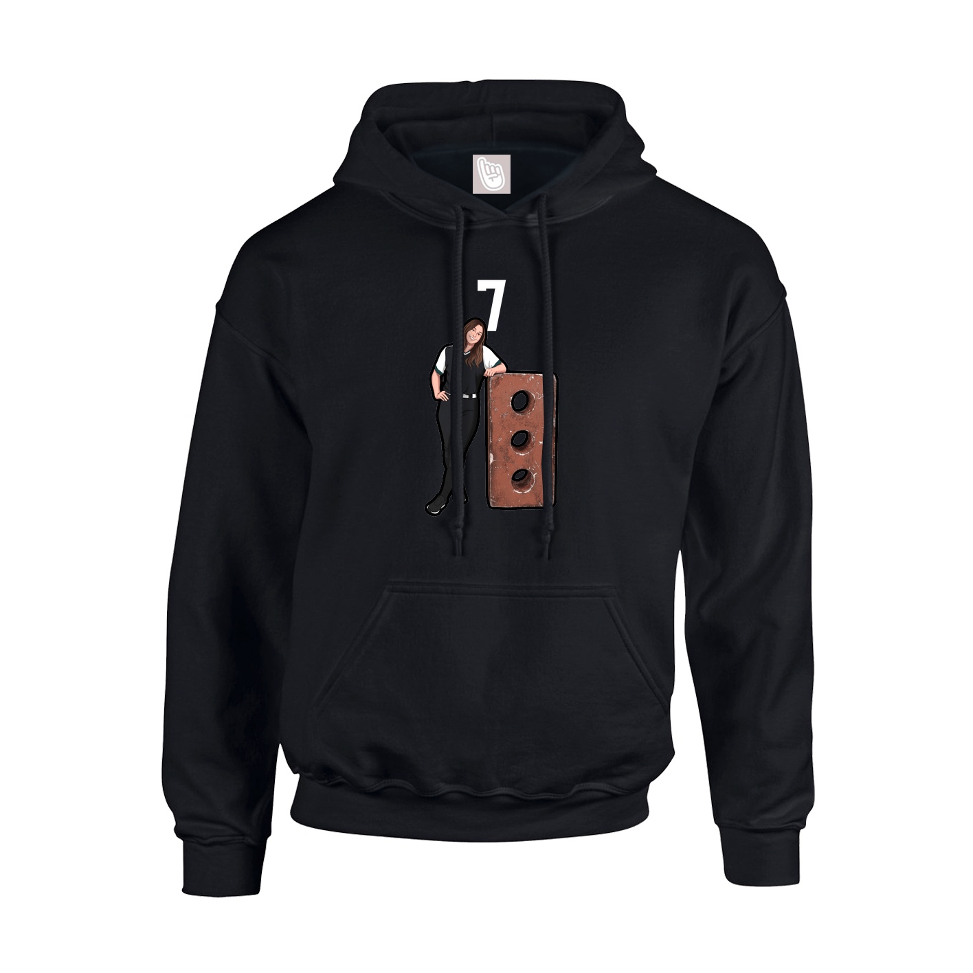 Hoodie — Number Top in Black