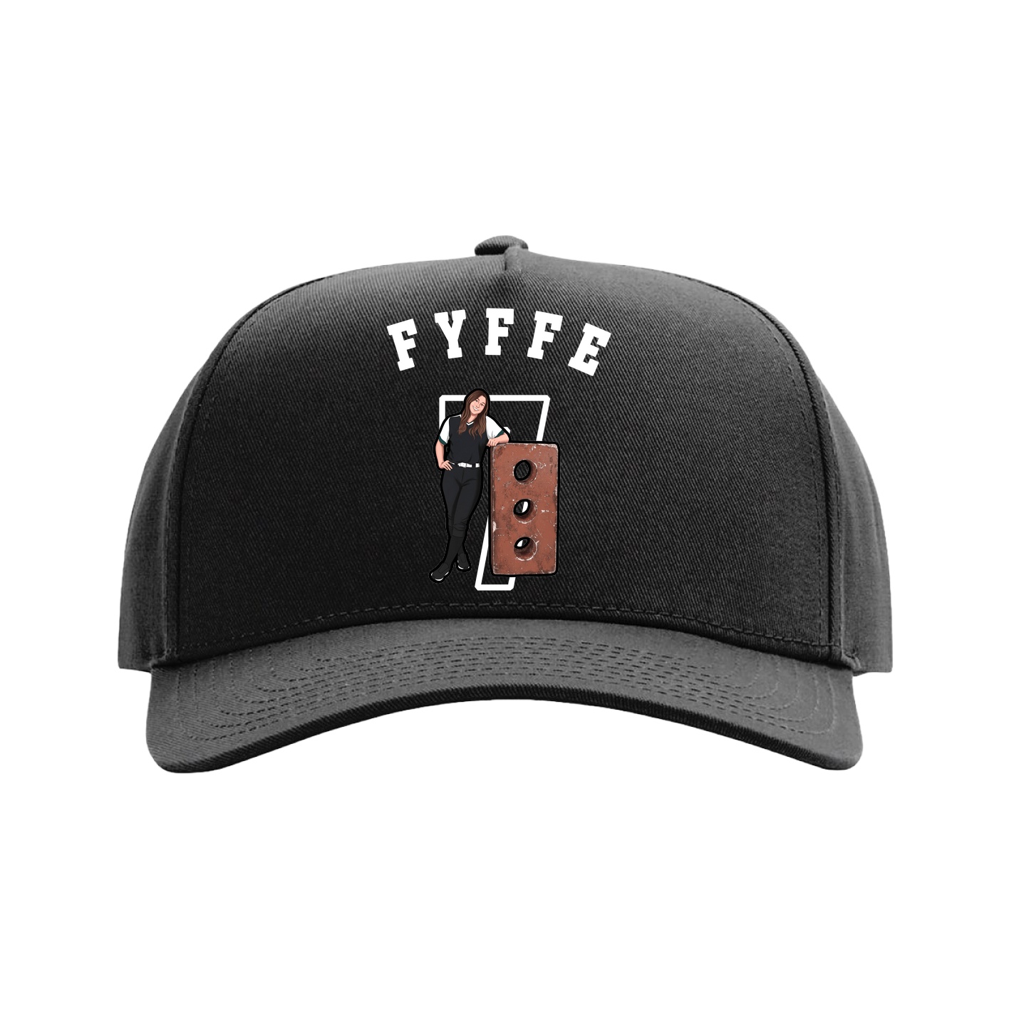 Full Fabric Five-Panel Champ Cap — Shirsey Arch in Black