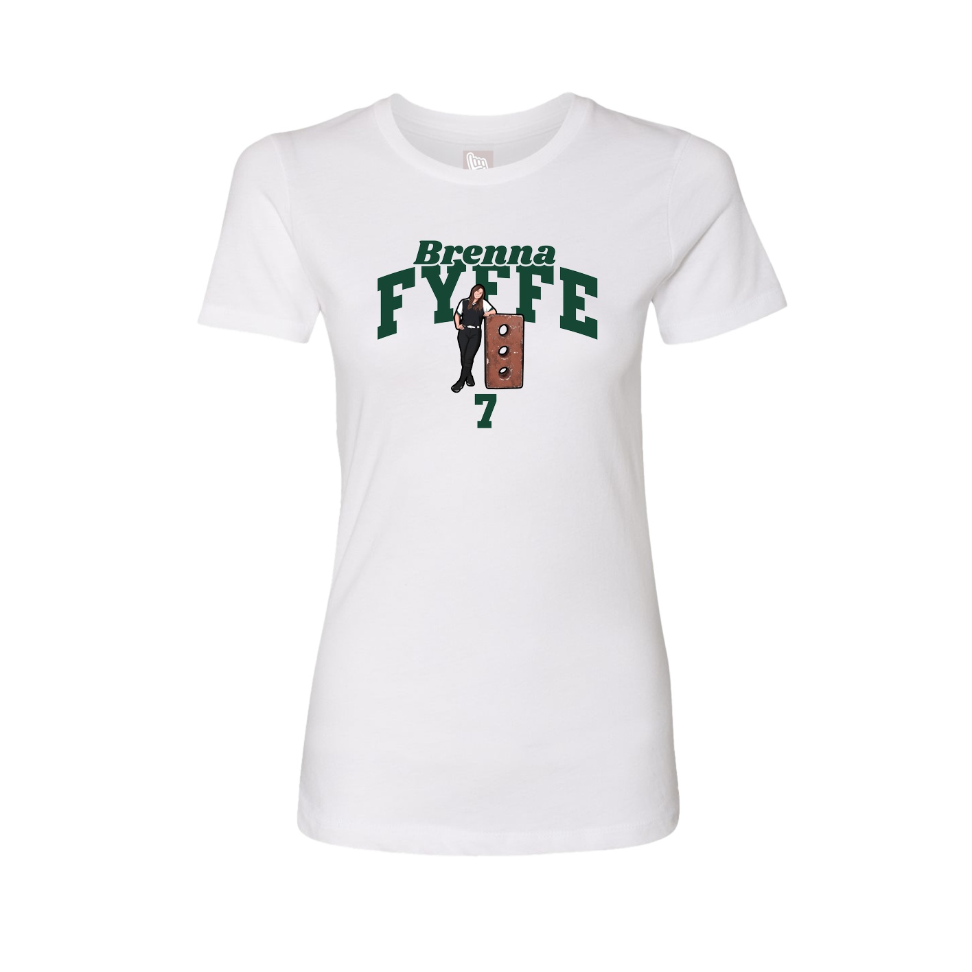 Fitted Women's Tee — Signature Arch in White