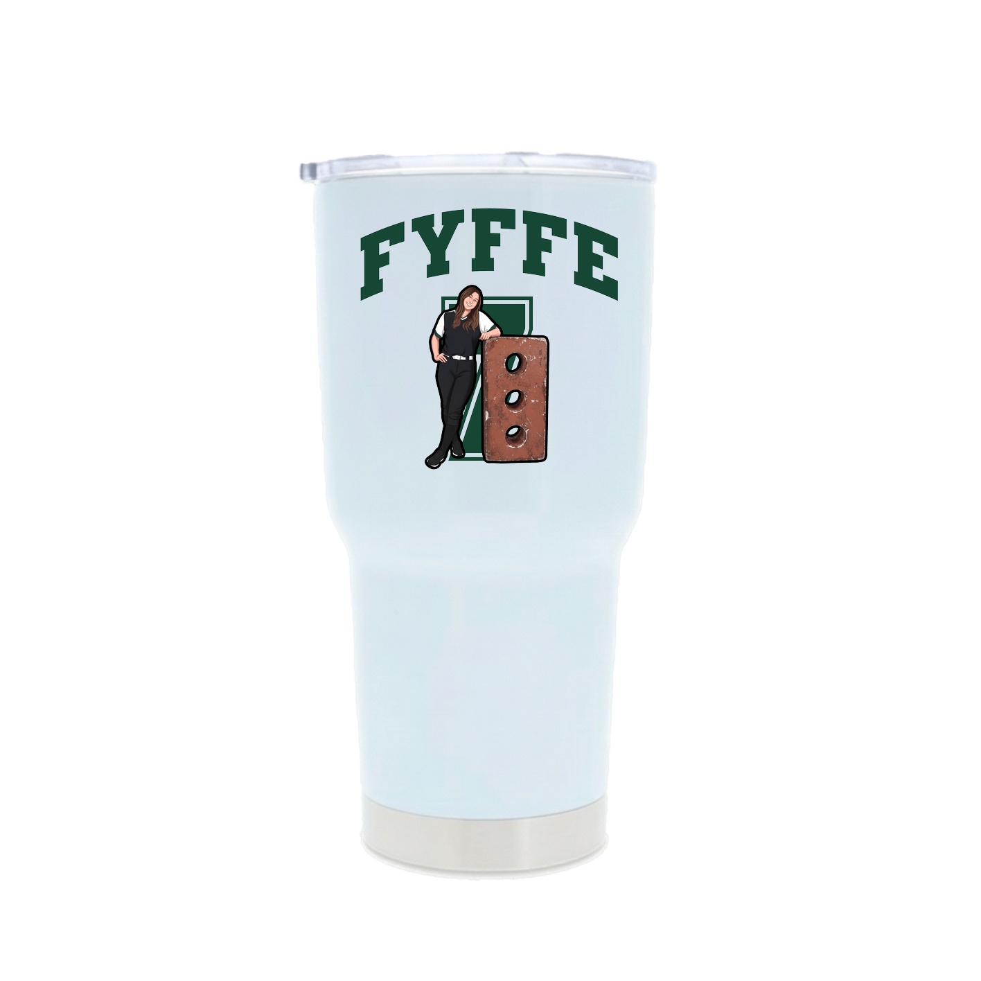 30oz Stainless Steel Tumbler — Number in White