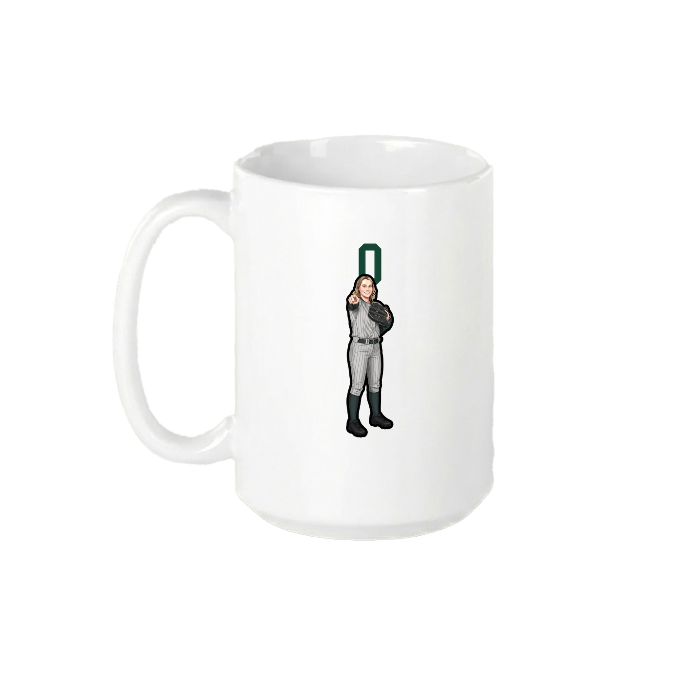 15oz Coffee Mug — Number Top in White
