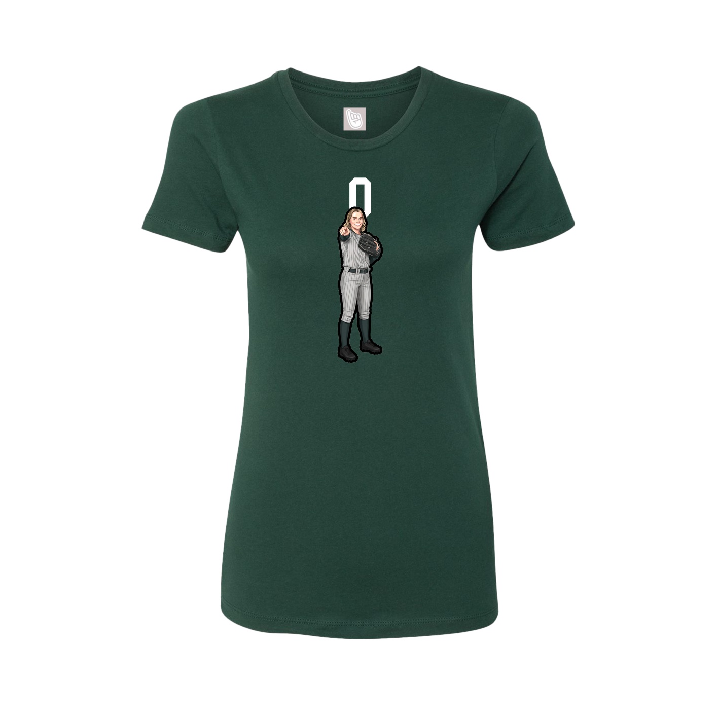 Fitted Women's Tee — Number Top in Green