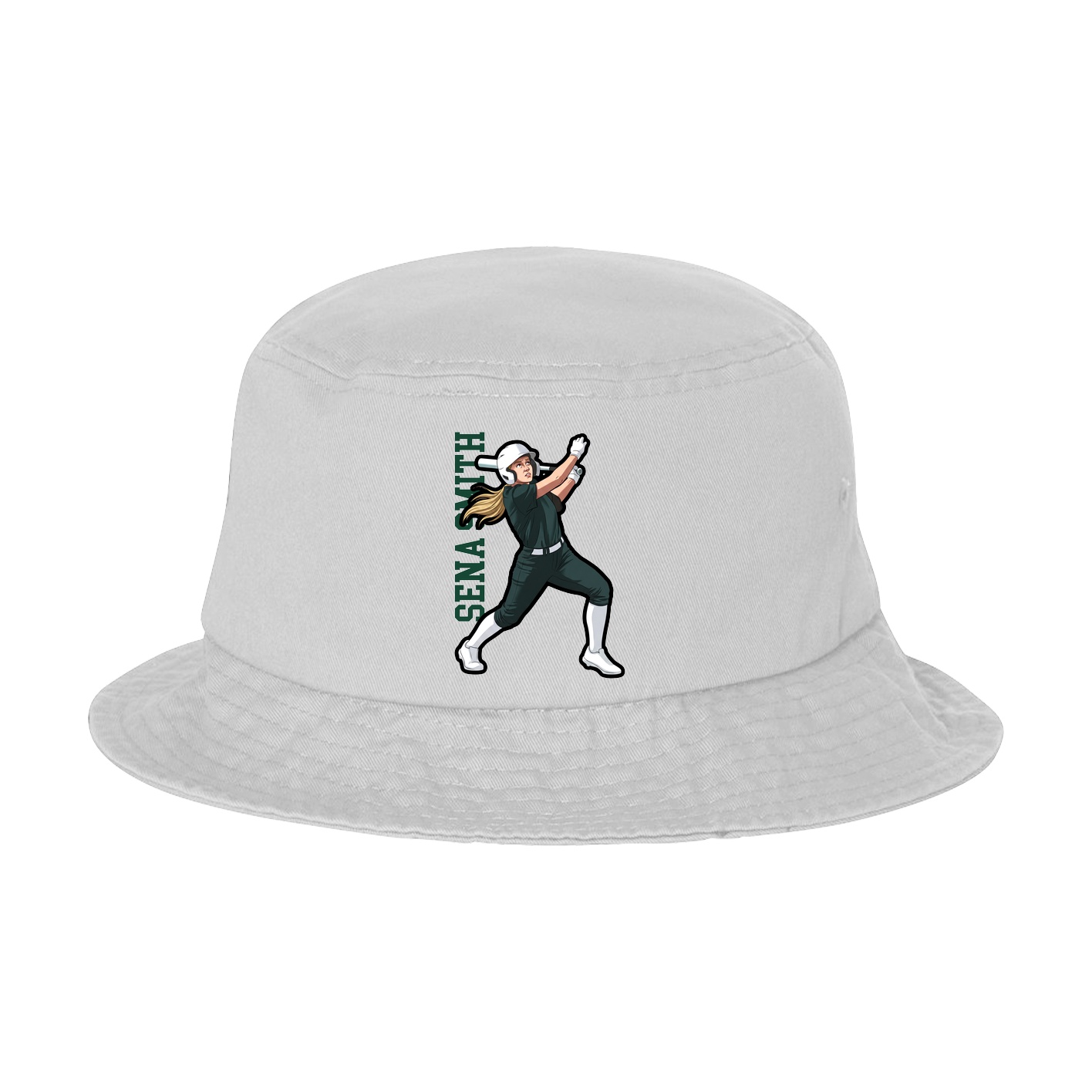 Bucket Cap — Name Vertical in White