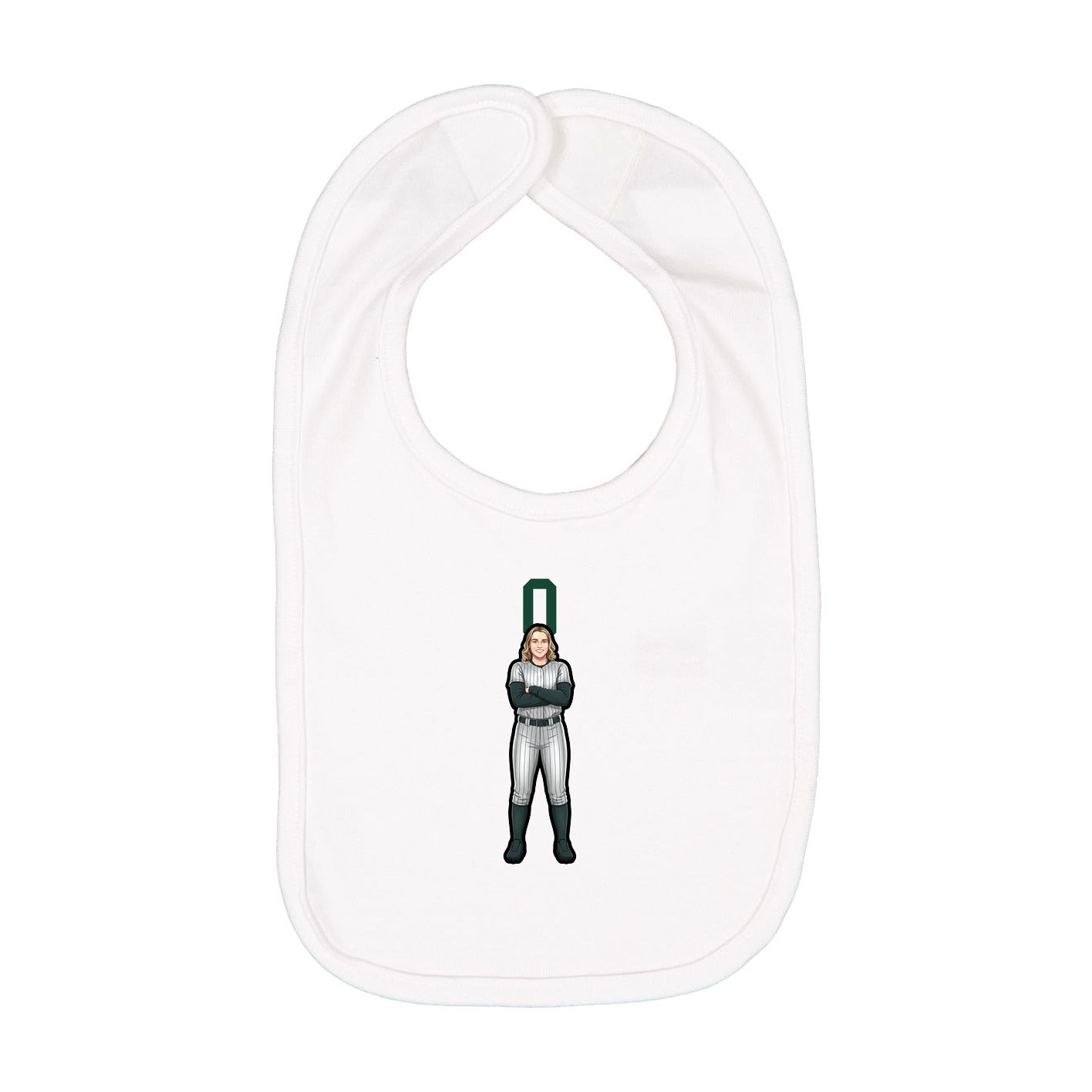 Infant Bib — Number Top in White