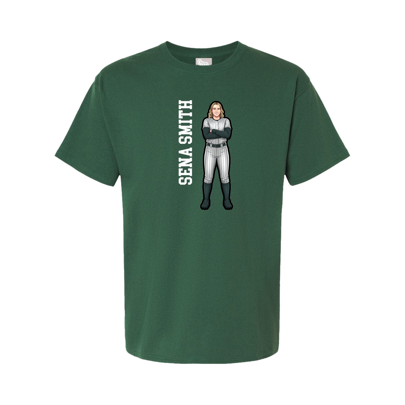 Youth Tee — Name Vertical in Green