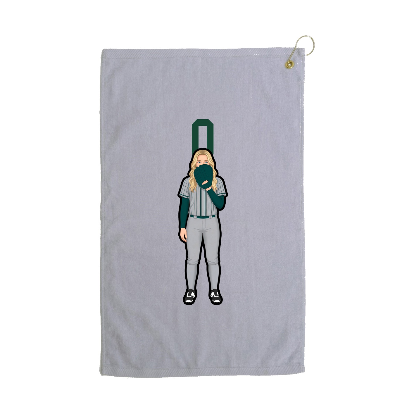 Golf Towel — Number Top in Grey