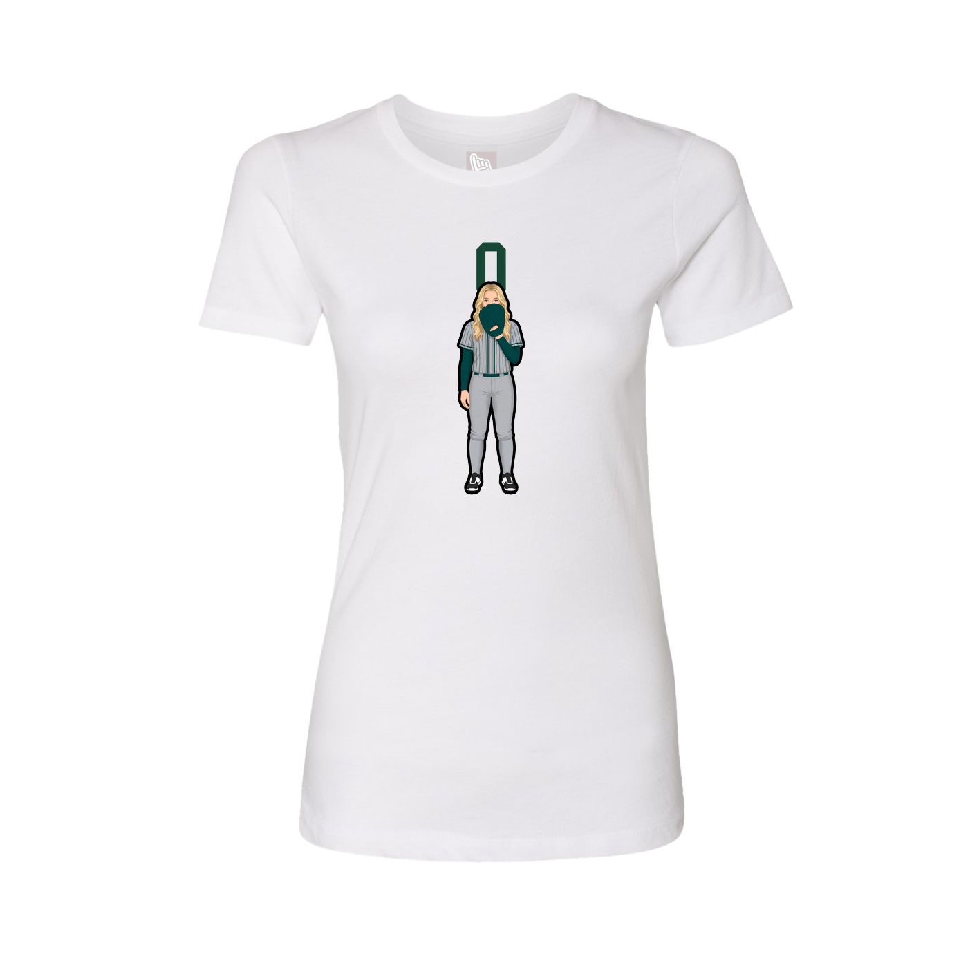 Fitted Women's Tee — Number Top in White