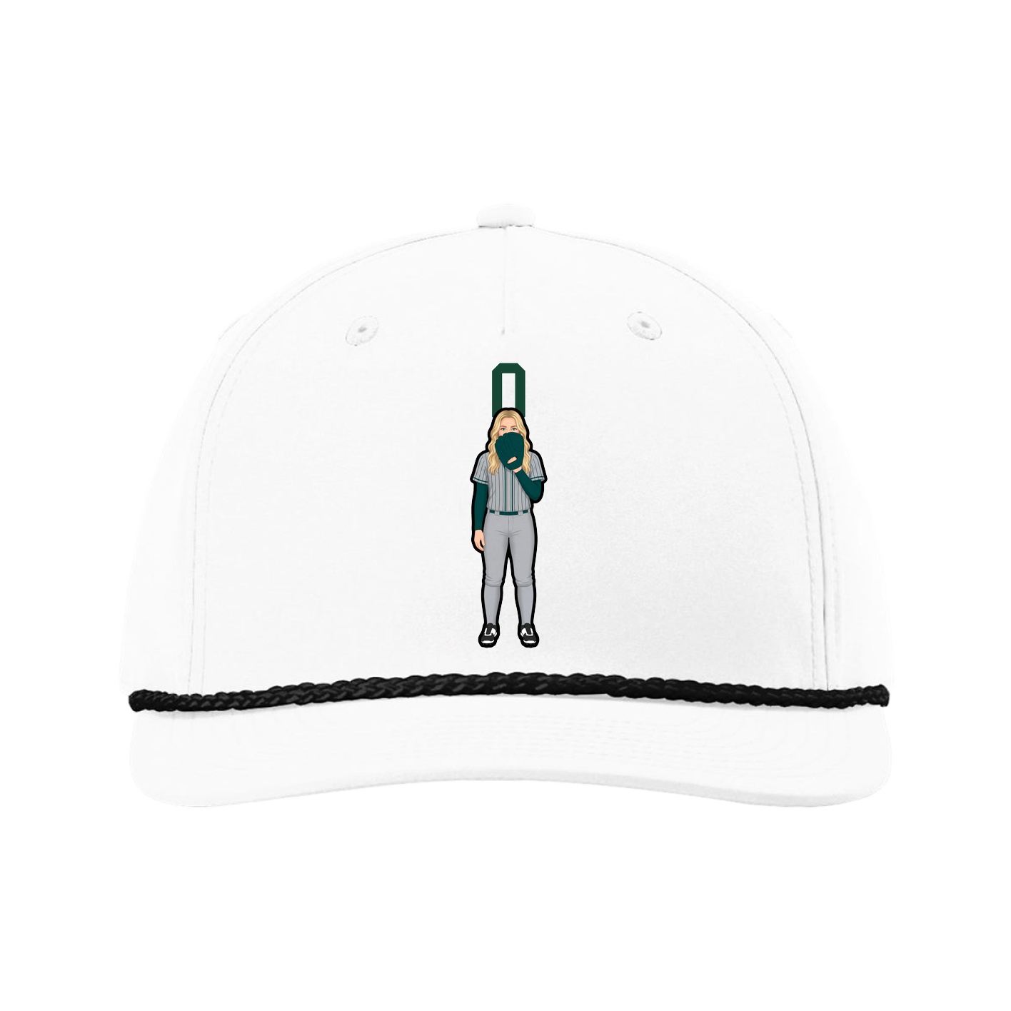Five-Panel Classic Rope Cap — Number Top in White