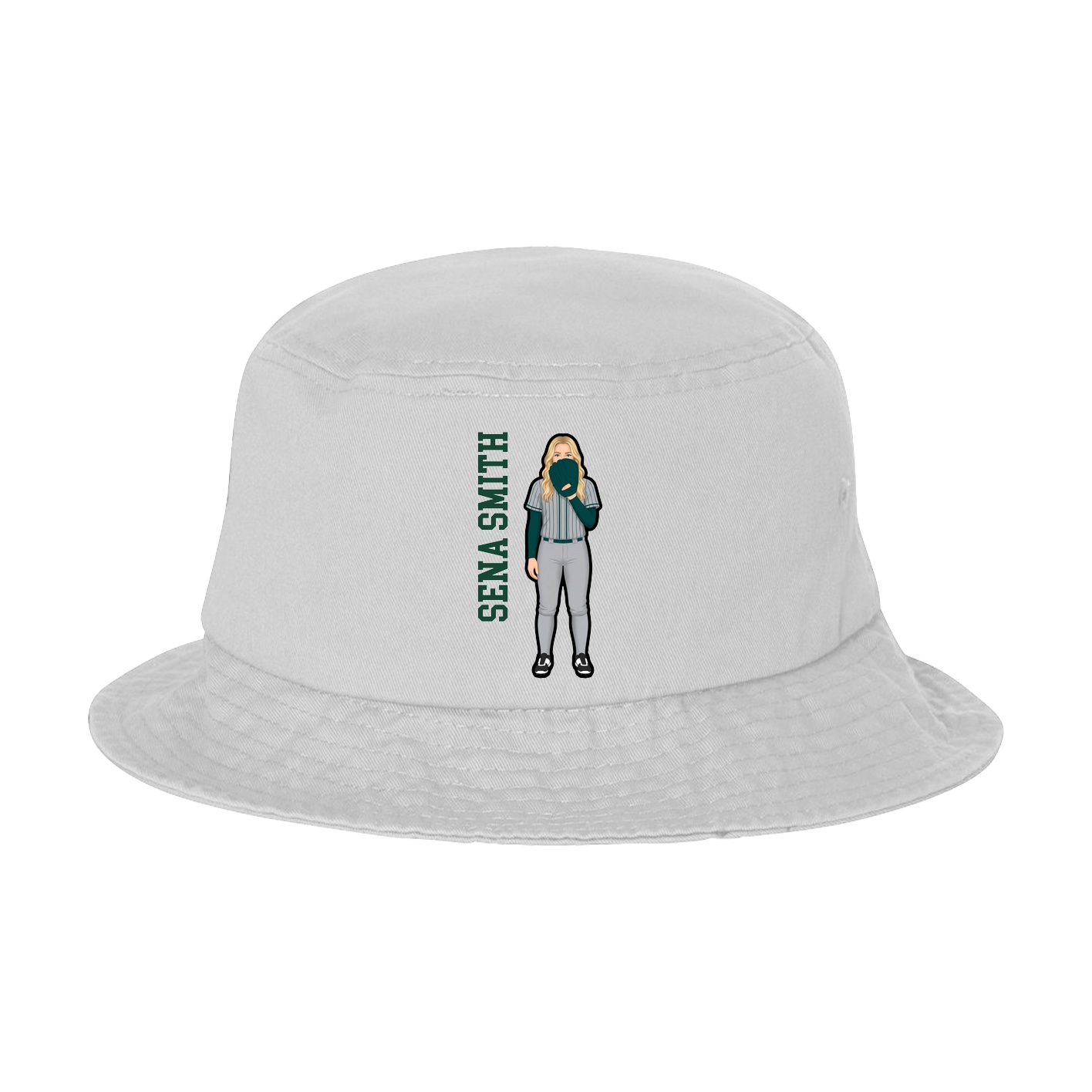 Bucket Cap — Name Vertical in White