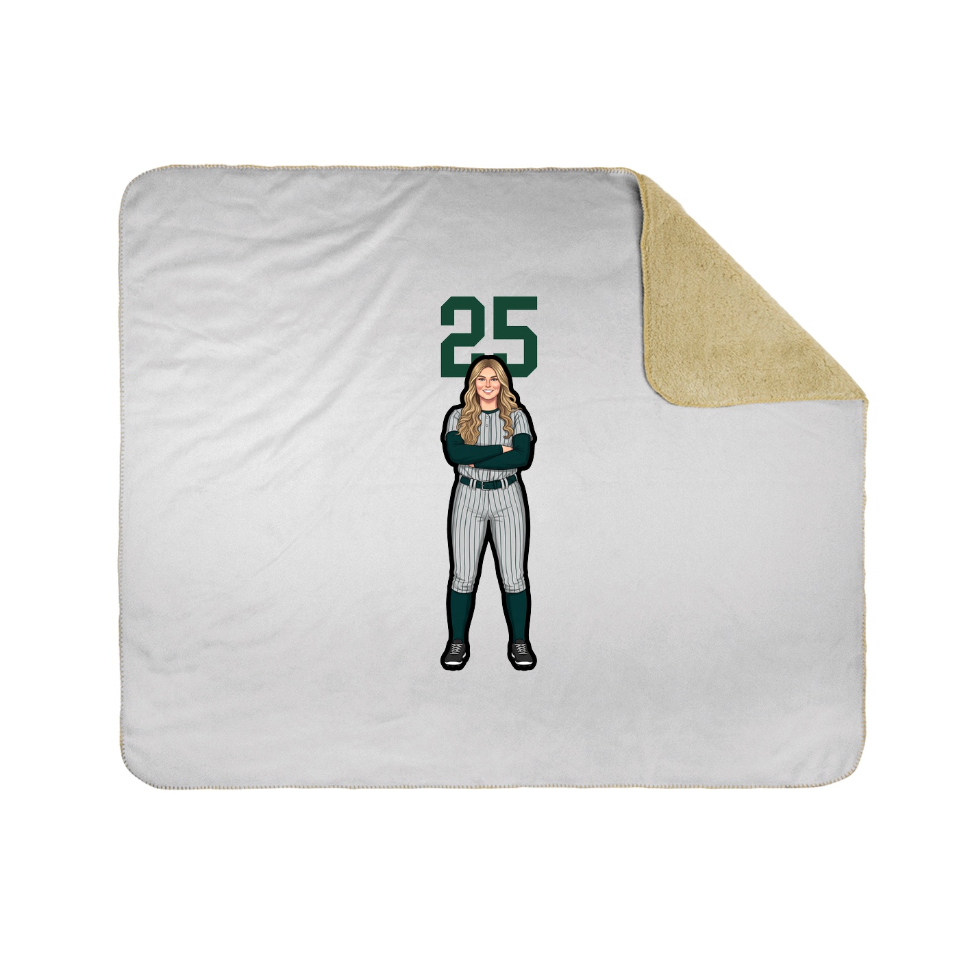Throw Blanket — Number Top in White