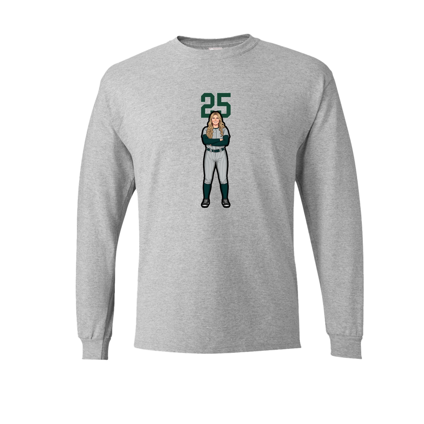 Long Sleeve Tee — Number Top in Grey