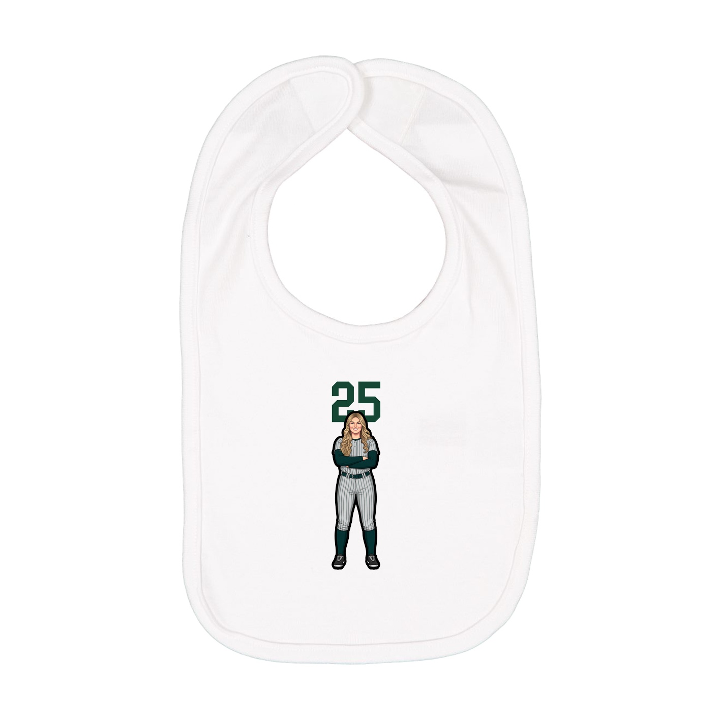 Infant Bib — Number Top in White